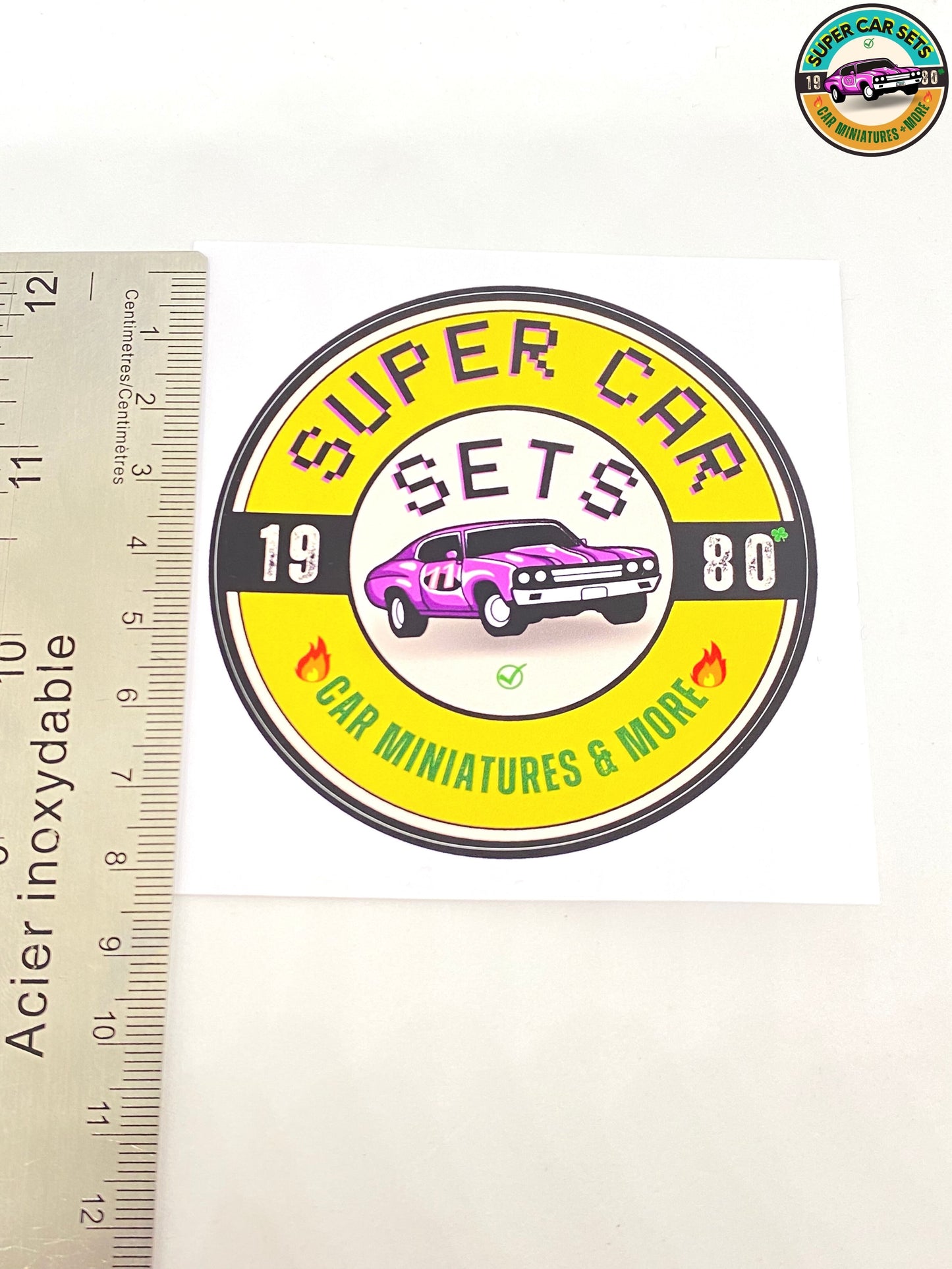 Premium Outdoor Vinyl Sticker - Super Car Sets with PVC gloss finishing - 3x3 inches (7.62x7.62cm)