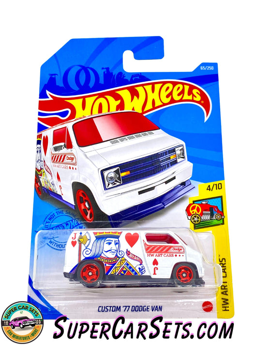 Custom ’77 Dodge Van (Jack of Hearts) (TREASURE HUNT) - Hot Wheels HW Art Cars - 2021 (4/10)