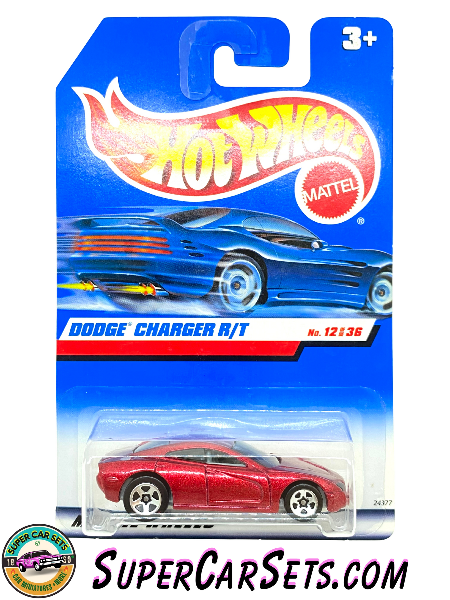 Hot Wheels - (VINTAGE) - Dodge Charger R/T (metallic red colour) -  (#12/36) (Year launched 2000)