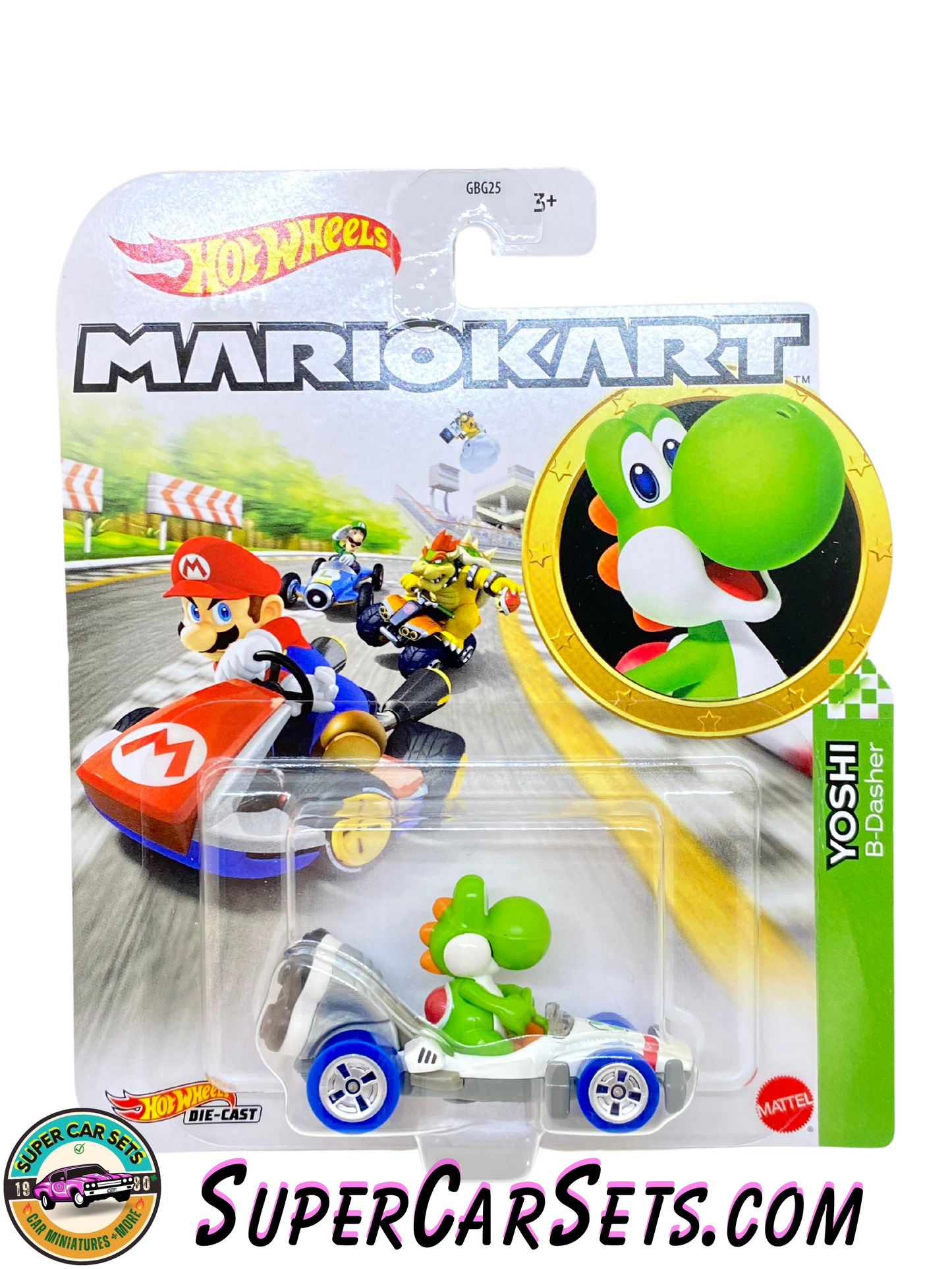 Yoshi - B-Dasher - Mario Kart Hot Wheels (card slightly bent)