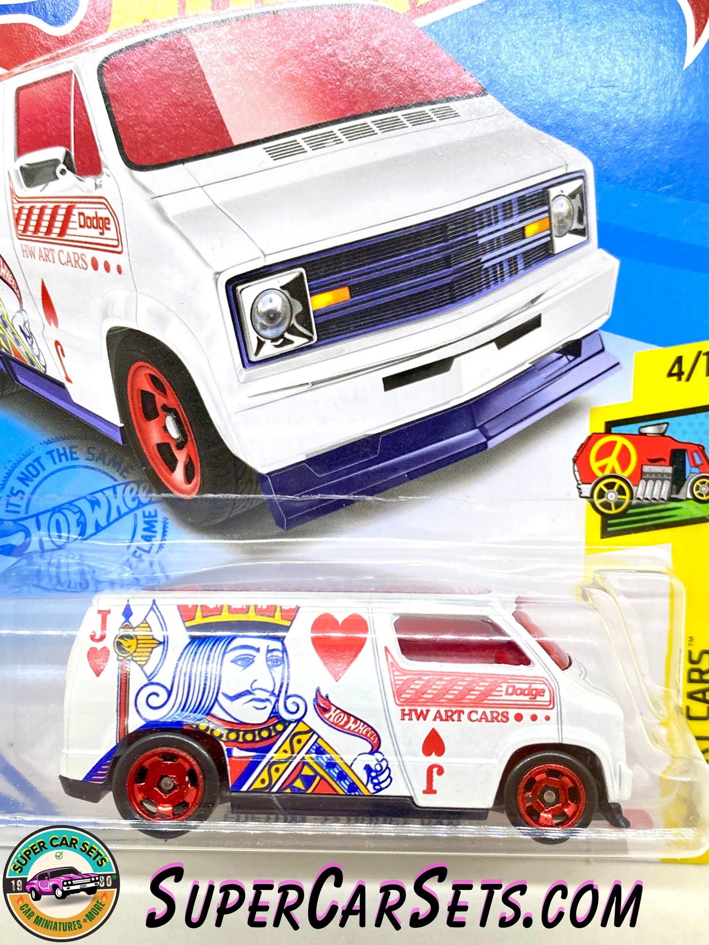 Custom ’77 Dodge Van (Jack of Hearts) (TREASURE HUNT) - Hot Wheels HW Art Cars - 2021 (4/10)