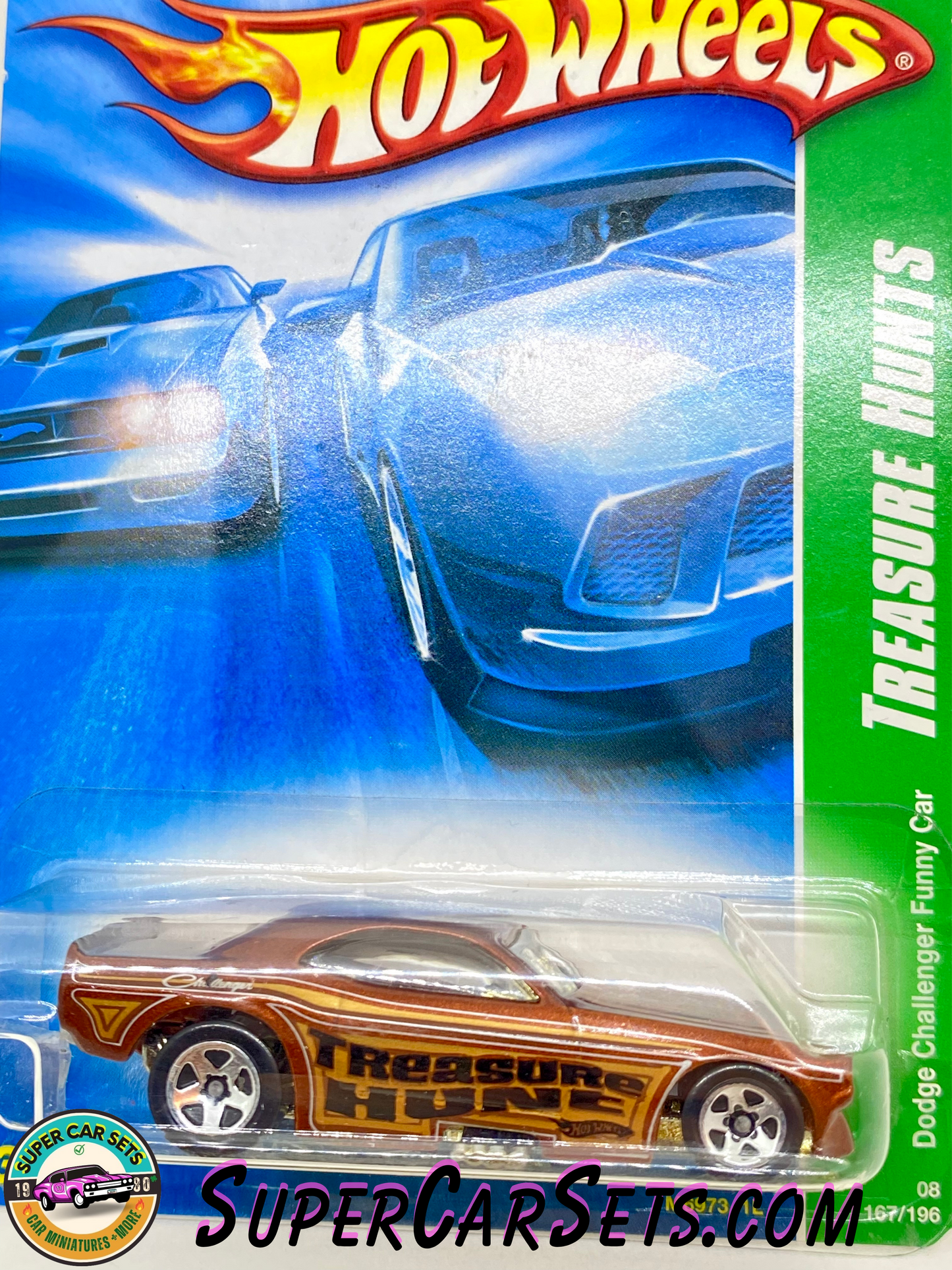 Hot Wheels T-Hunt (Year launched 2008) (07/12) (167/196) Dodge Challenger Funny Car (TREASURE HUNT)