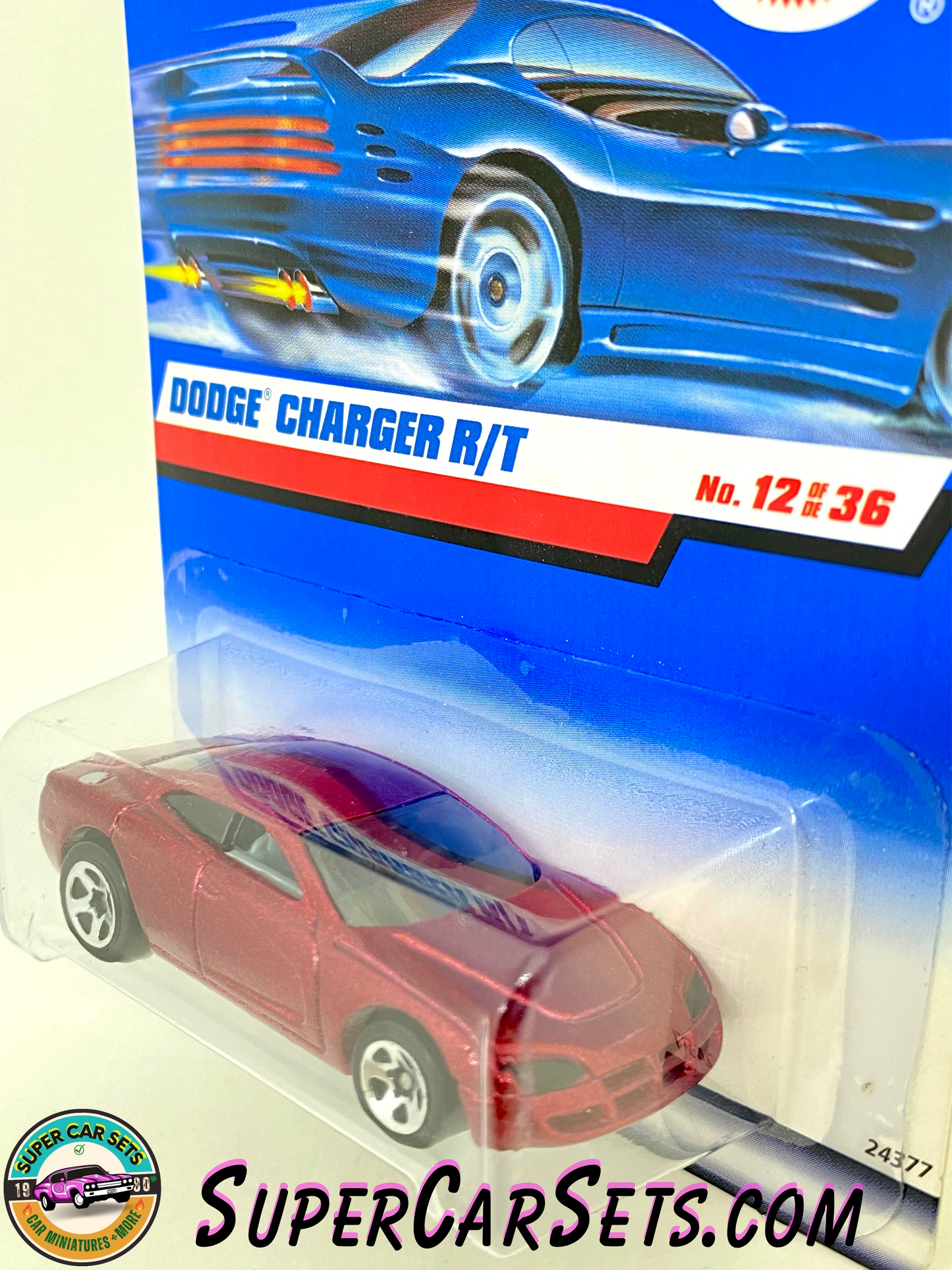 Hot Wheels - (VINTAGE) - Dodge Charger R/T (metallic red colour) -  (#12/36) (Year launched 2000)