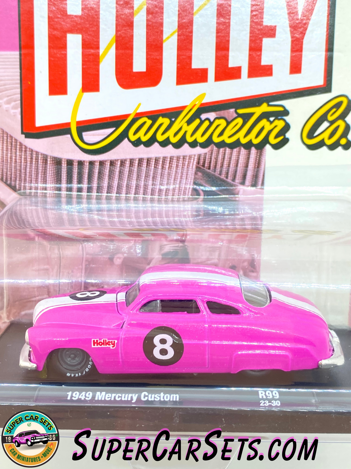 Holley - 1949 Mercury Custom R99 “8” (pink colour) by M2 Machines