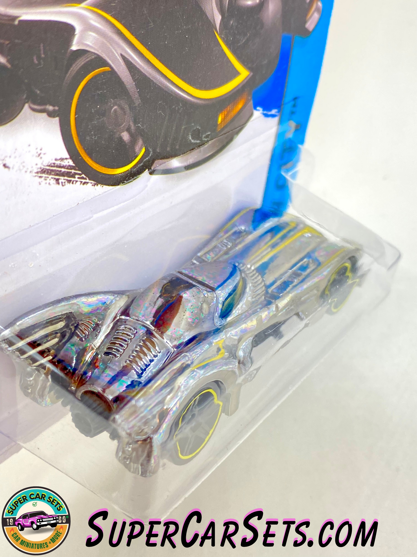 Hot Wheels (VINTAGE) HW City - 2015 (62/250) - Batmobile (Dark Chrome with Yellow stripes) (CFJ50)