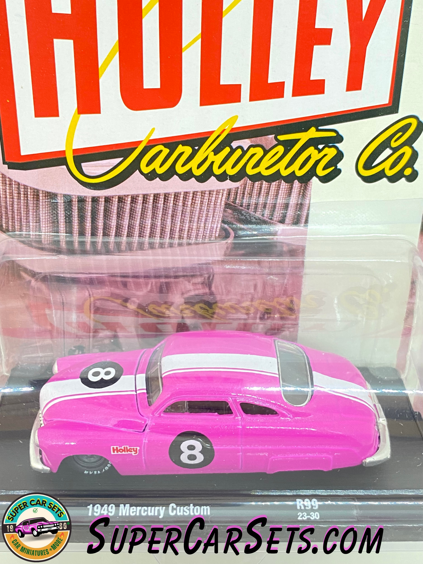 Holley - 1949 Mercury Custom R99 “8” (pink colour) by M2 Machines