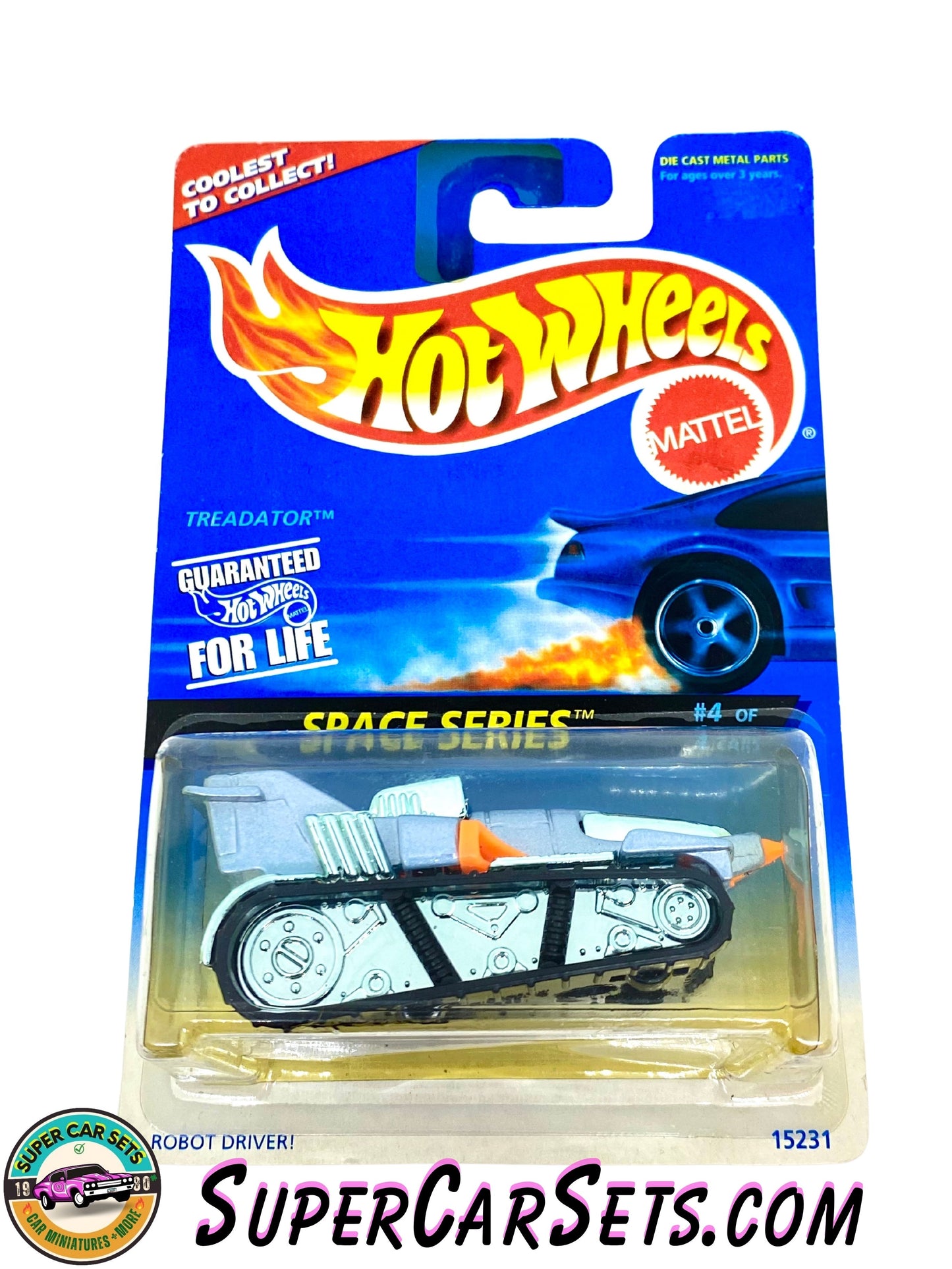 Hot Wheels (VINTAGE) (Year launched 1996) - Space Series (4/4) Robot Driver! (#15231) (Card slightly damaged)