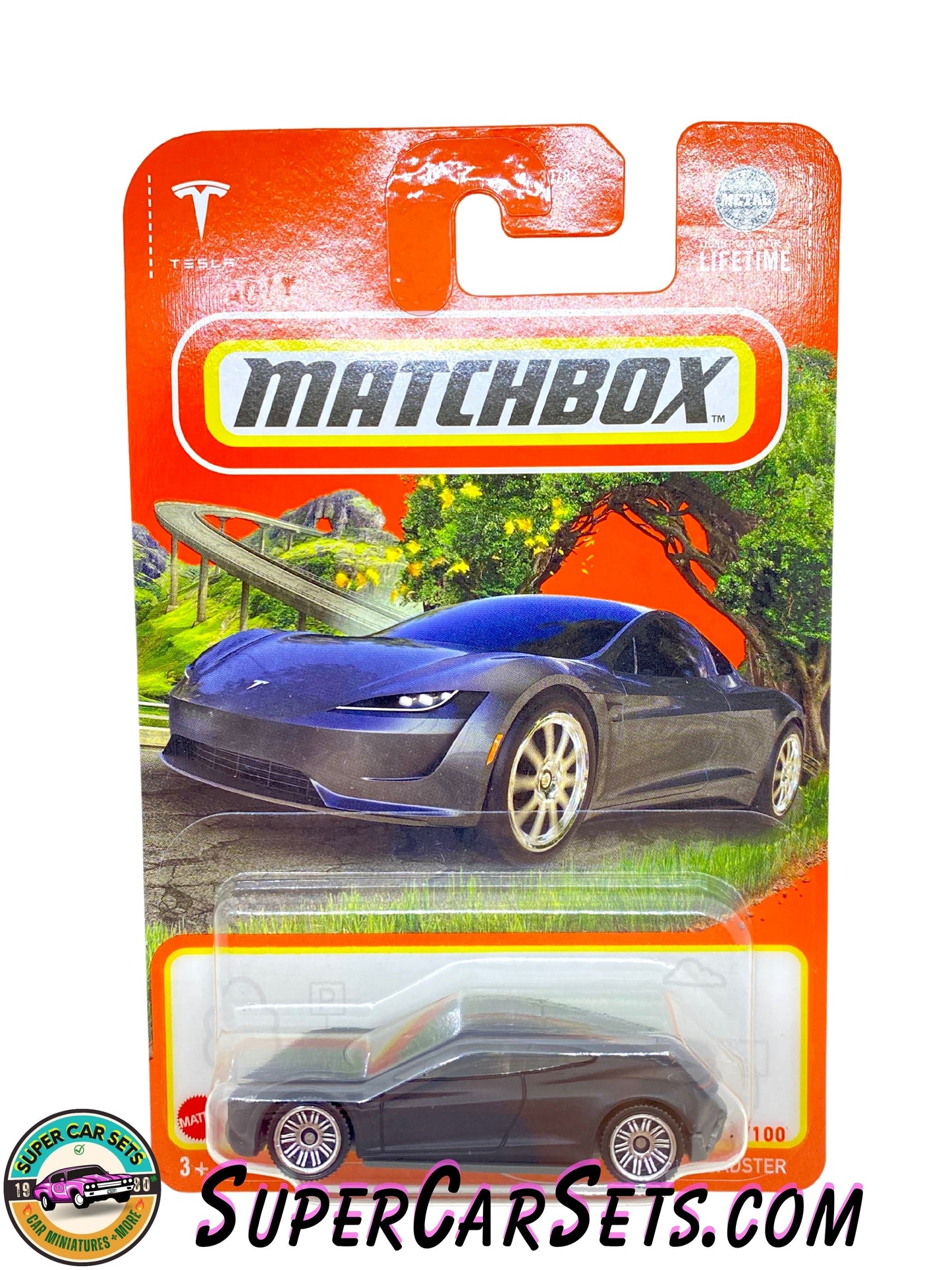 Tesla Roadster (black matte colour) (48/100) - Matchbox