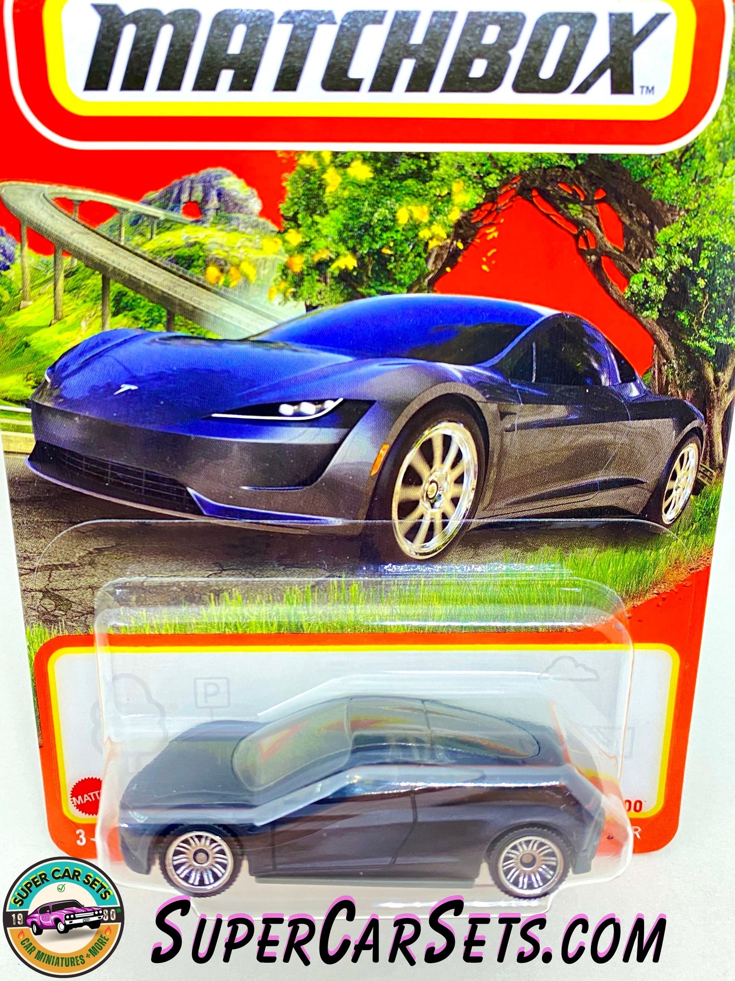 Tesla Roadster (black matte colour) (48/100) - Matchbox