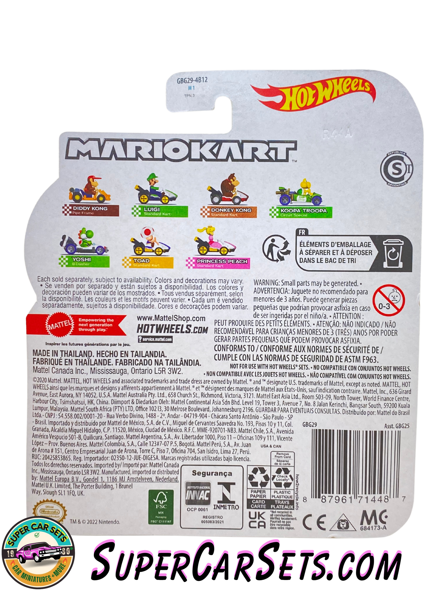 Yoshi - B-Dasher - Mario Kart Hot Wheels (card slightly bent)