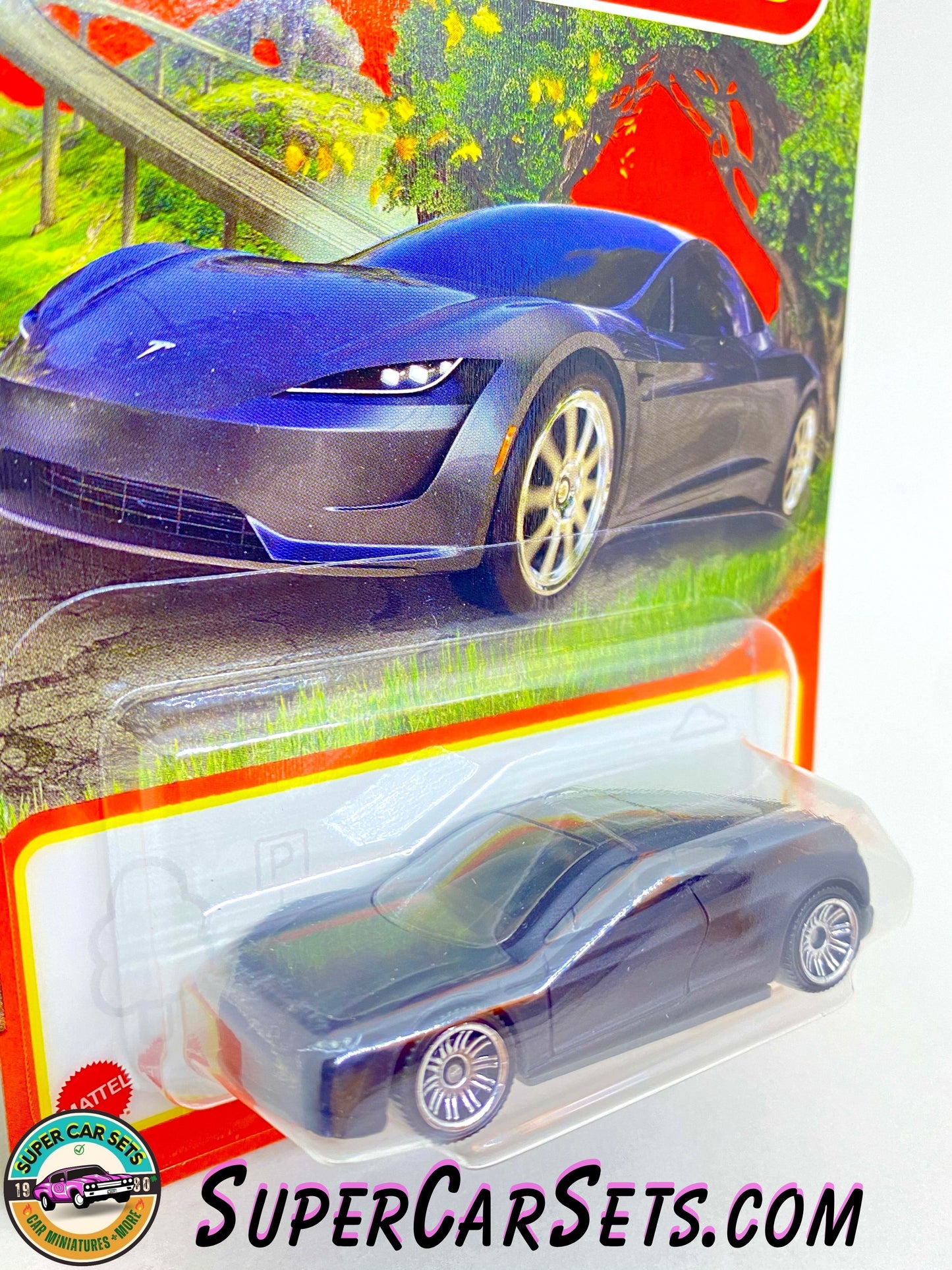 Tesla Roadster (black matte colour) (48/100) - Matchbox