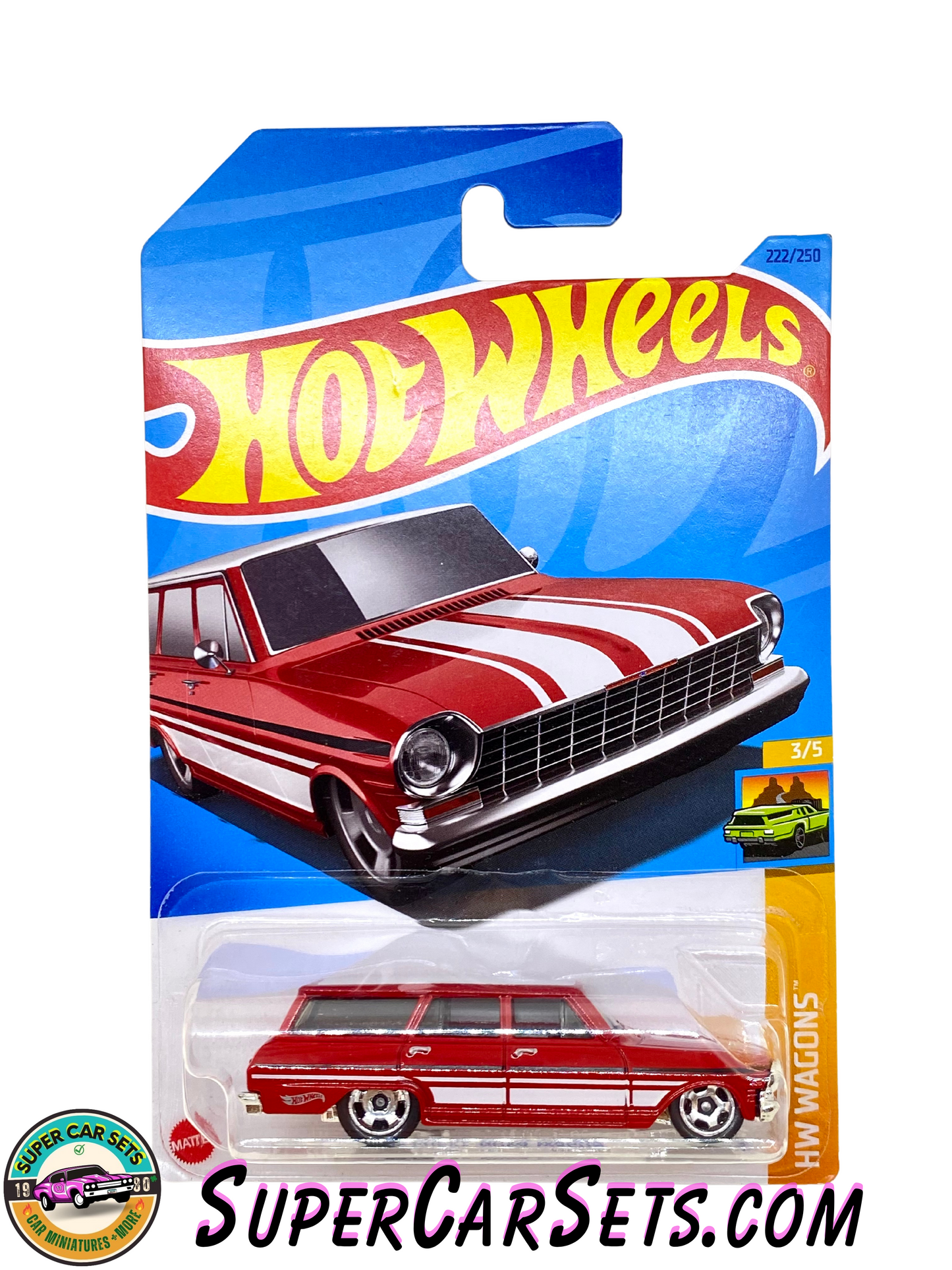 64 Chevy Nova Wagon (red colour) - Hot Wheels HW Wagons - 2023 (3/5) (222/250)