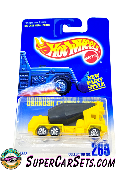 Hot Wheels (VINTAGE) (Year launched 1995) - Oshkosh Cement Mixer (#269) (#12362) (card aged)