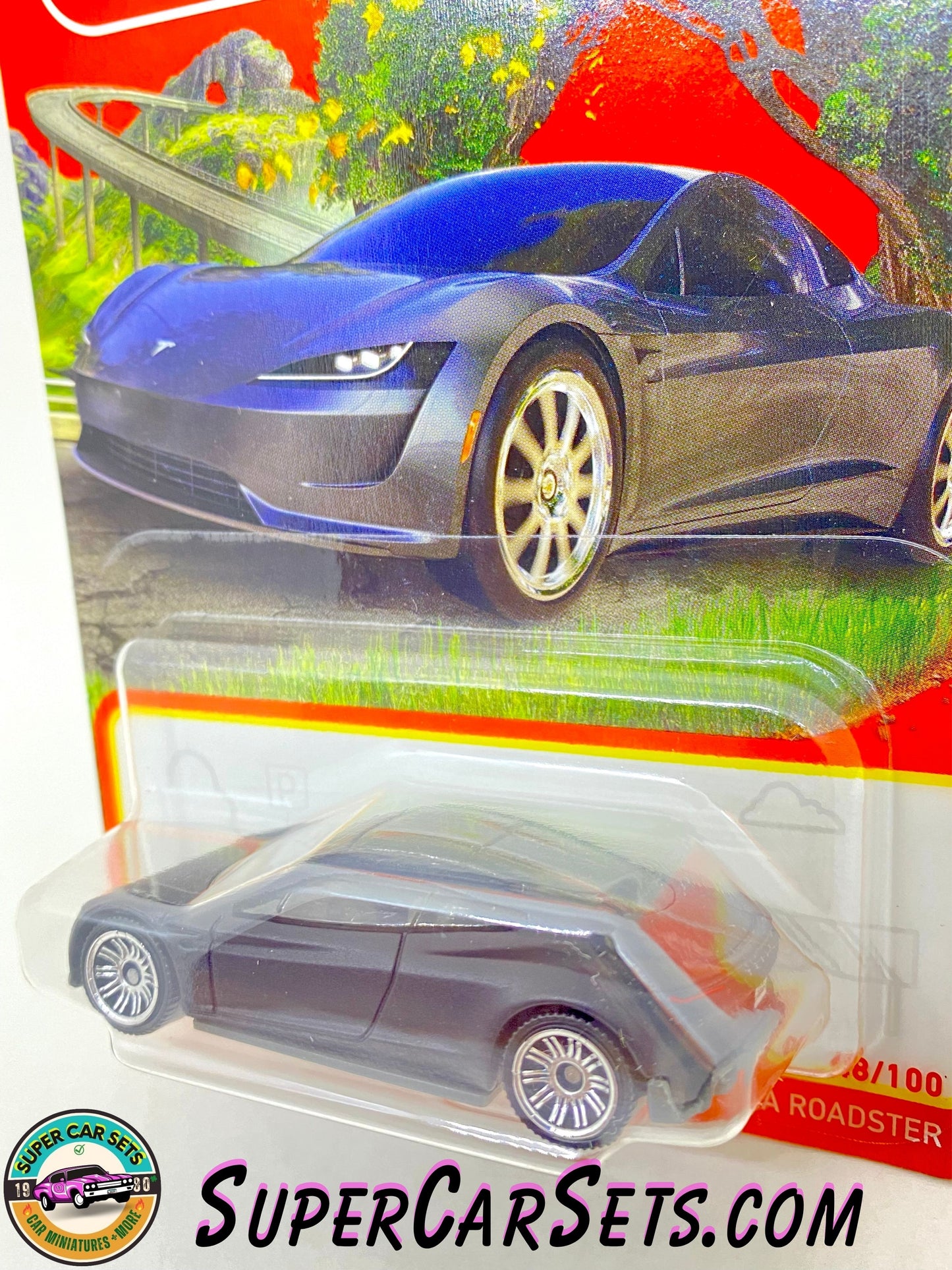 Tesla Roadster (black matte colour) (48/100) - Matchbox