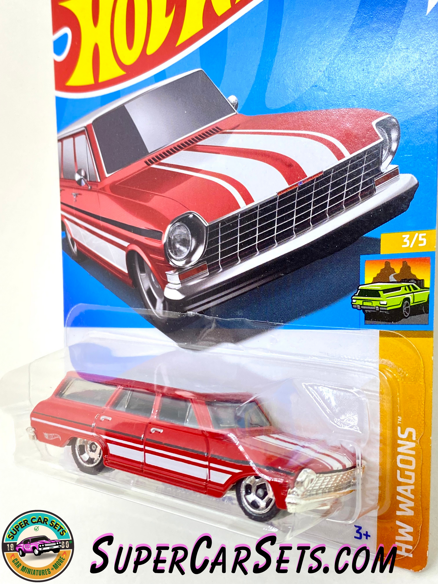 64 Chevy Nova Wagon (red colour) - Hot Wheels HW Wagons - 2023 (3/5) (222/250)