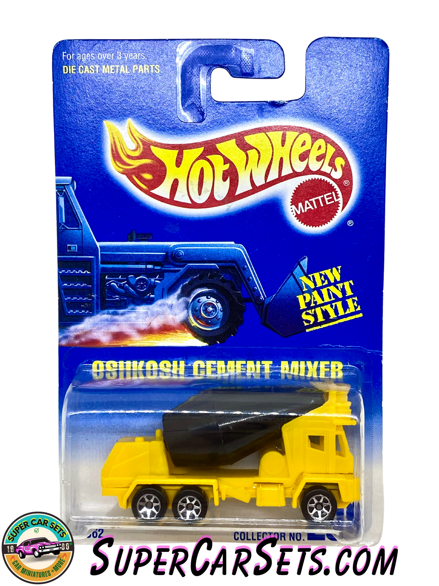 Hot Wheels (VINTAGE) (Year launched 1995) - Oshkosh Cement Mixer (#269) (#12362) (card aged)