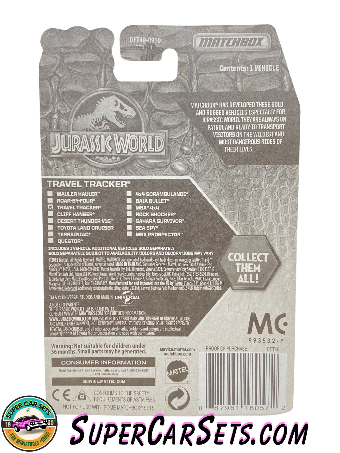 Jurasic World - Travel Tracker (DFT49) (Year launched 2015) - Matchbox