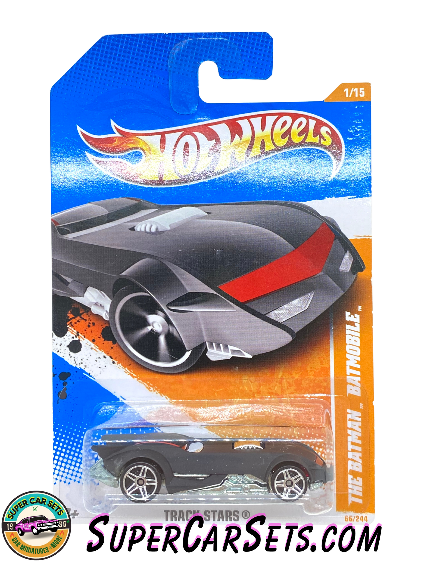 Hot Wheels - (VINTAGE) - The Batman Batmobile - Track Stars 1/15 (66/244) (Year launched 2011)