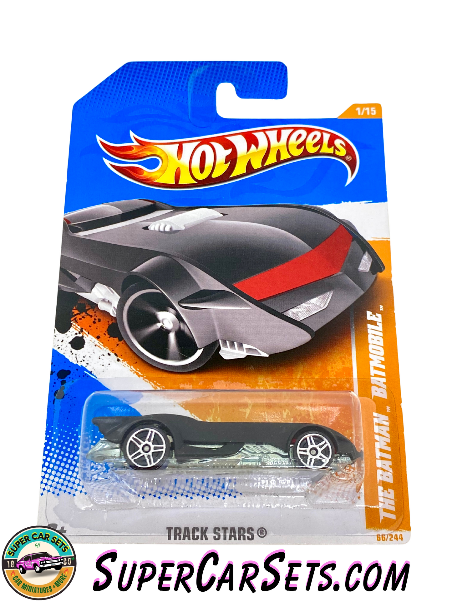 Hot Wheels - (VINTAGE) - The Batman Batmobile - Track Stars 1/15 (66/244) (Year launched 2011)