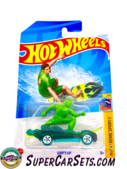 Surf’s up (green colour) - Hot Wheels HW Xtreme Sports 2024 (2/5) (17/250) (card slightly damaged)