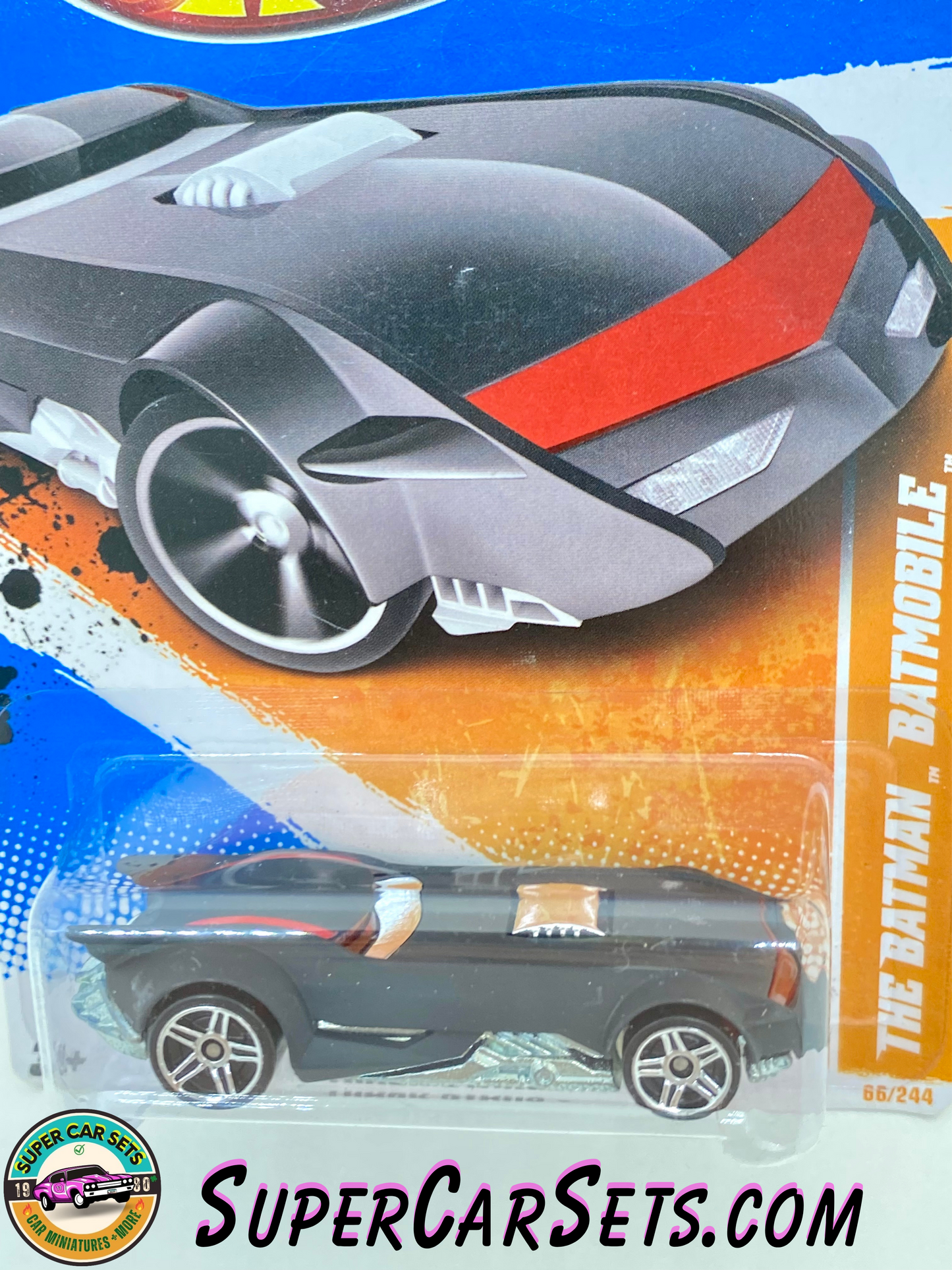 Hot Wheels - (VINTAGE) - The Batman Batmobile - Track Stars 1/15 (66/244) (Year launched 2011)