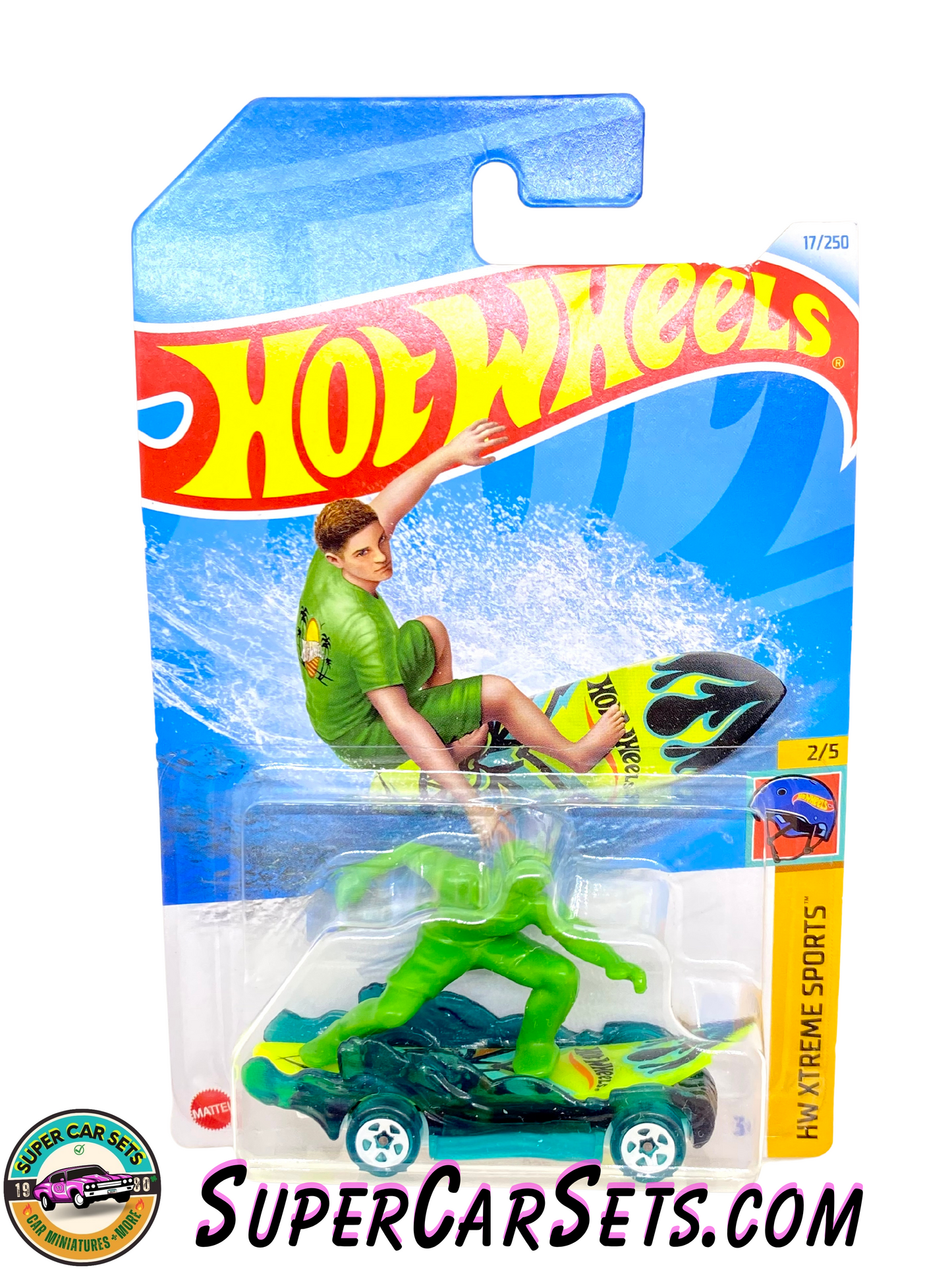 Surf’s up (green colour) - Hot Wheels HW Xtreme Sports 2024 (2/5) (17/250) (card slightly damaged)