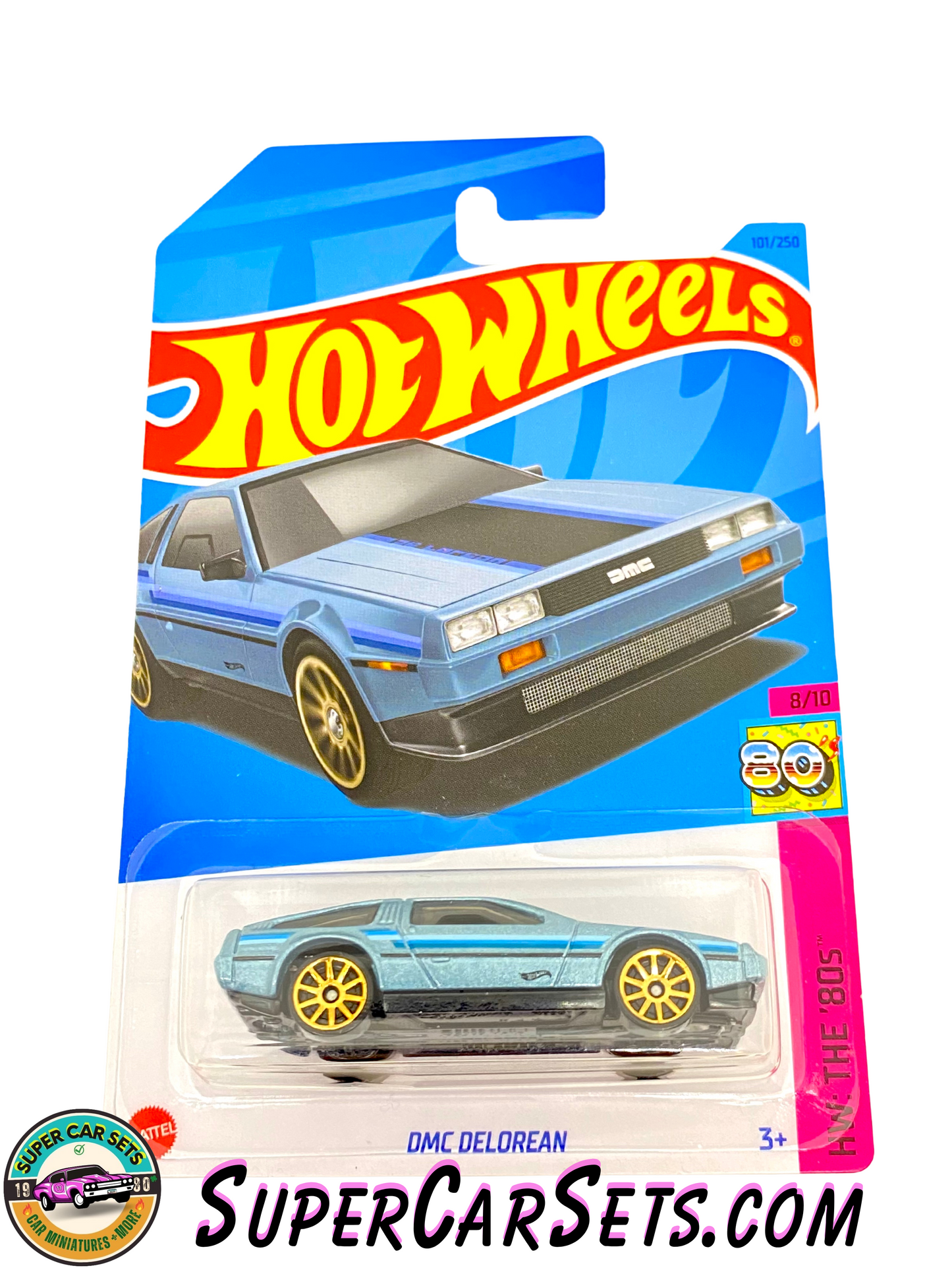 DMC Delorean (light blue colour) - Hot Wheels HW: The ‘80s - 2023 (8/10) (101/250)