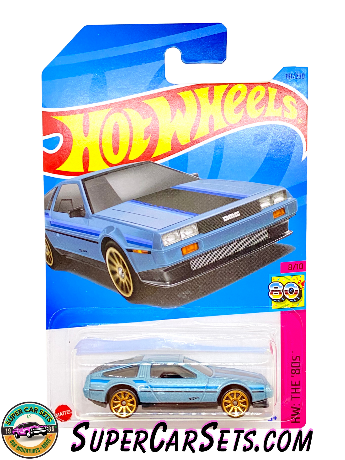 DMC Delorean (light blue colour) - Hot Wheels HW: The ‘80s - 2023 (8/10) (101/250)