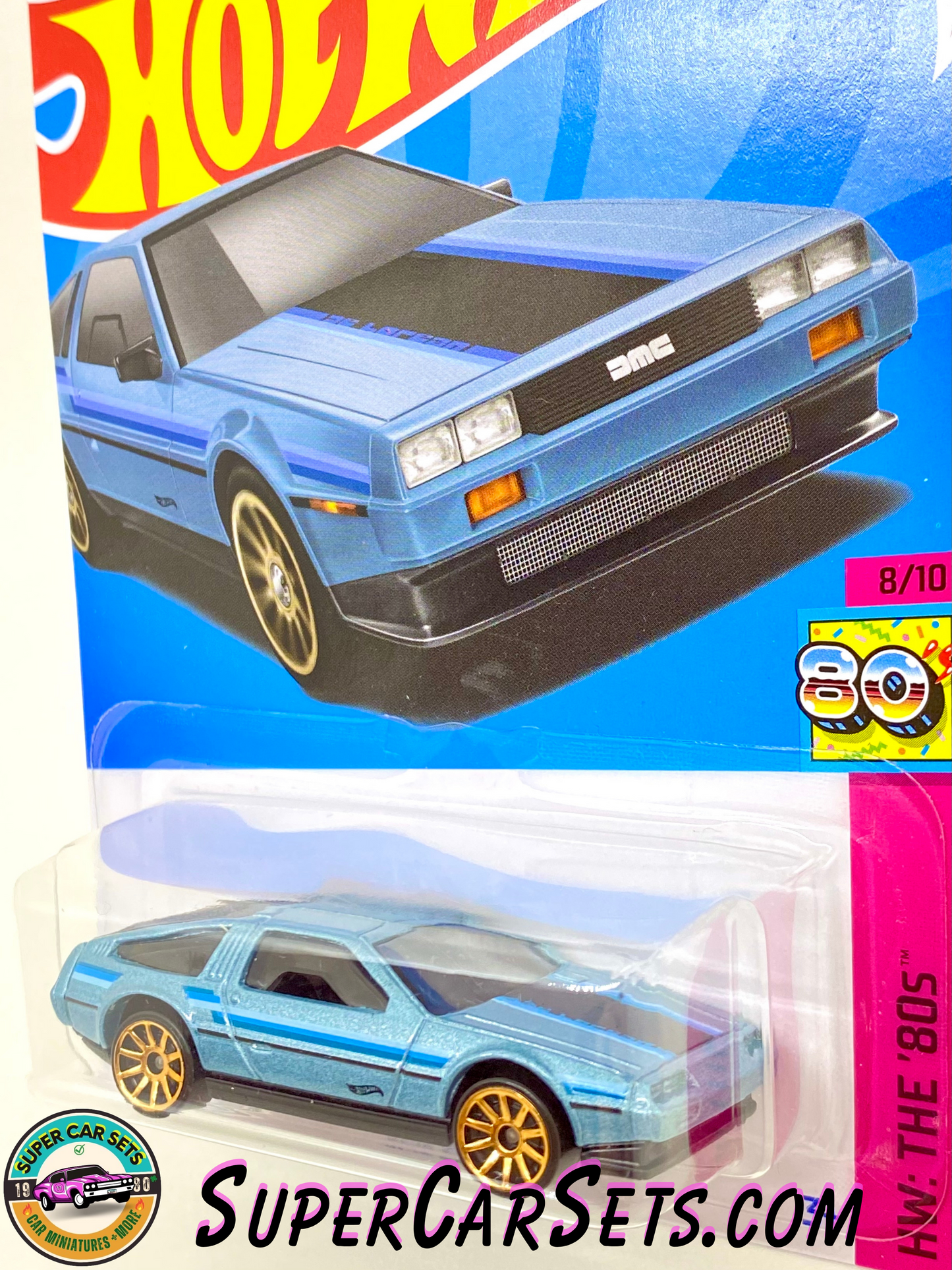 DMC Delorean (light blue colour) - Hot Wheels HW: The ‘80s - 2023 (8/10) (101/250)