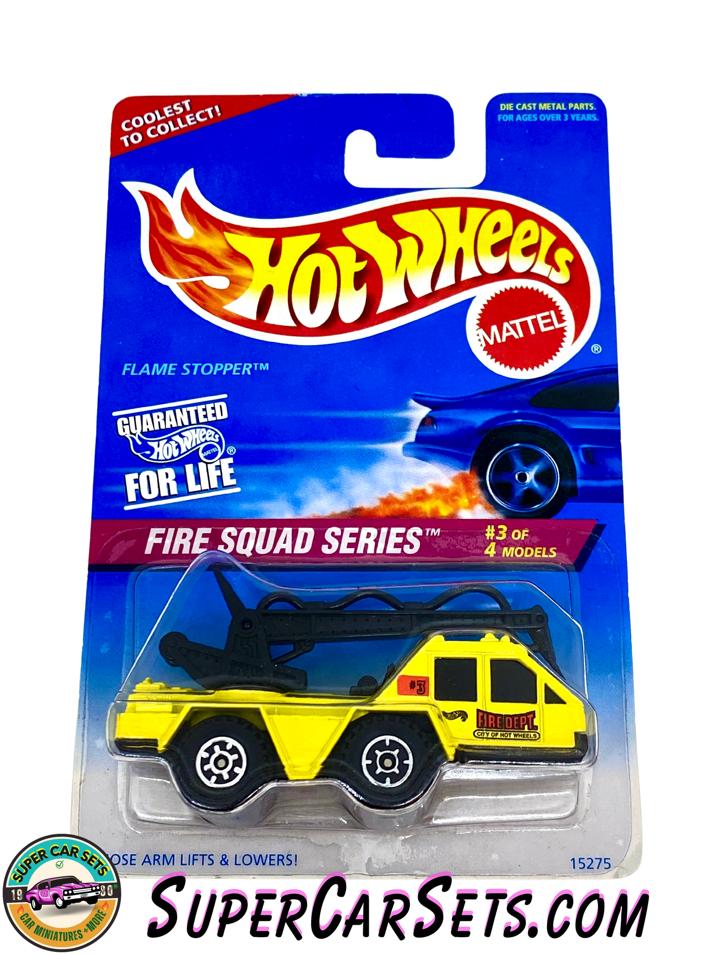 Hot Wheels (VINTAGE) (Year launched 1996) - Fire Squad Series (3/4) (#15275) (Hose Arm Lifts & Lowers!)