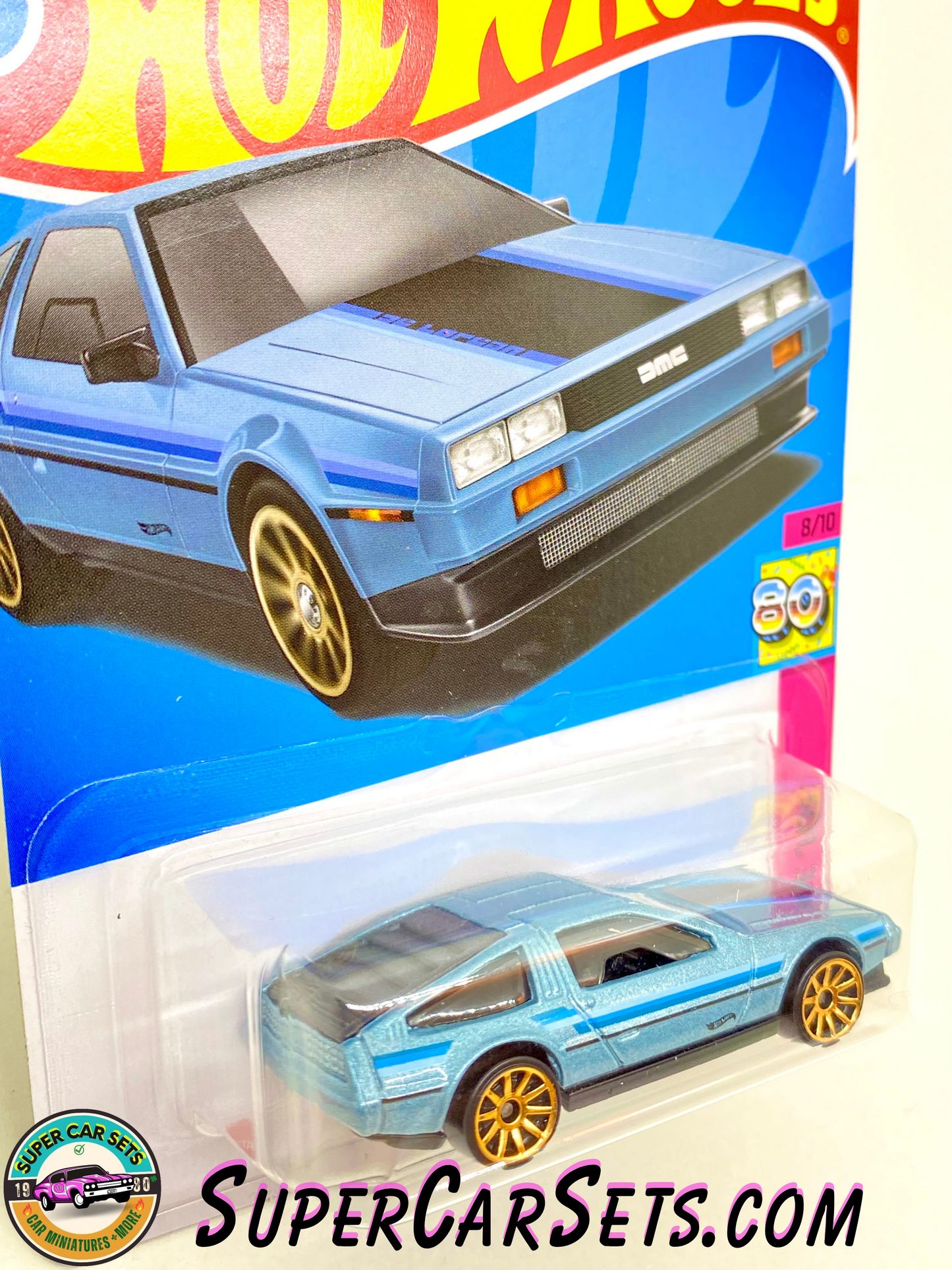 DMC Delorean (light blue colour) - Hot Wheels HW: The ‘80s - 2023 (8/10) (101/250)