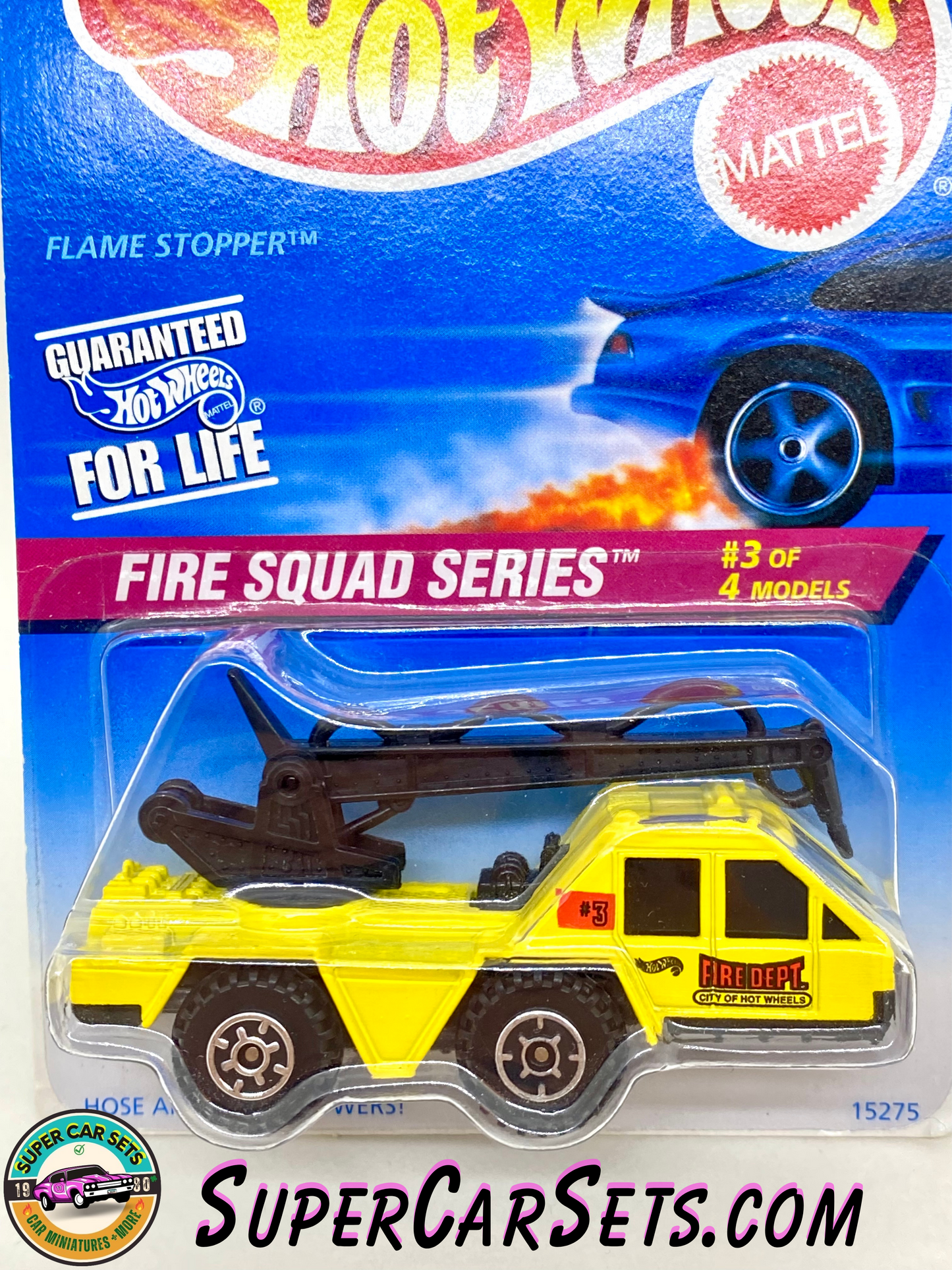 Hot Wheels (VINTAGE) (Year launched 1996) - Fire Squad Series (3/4) (#15275) (Hose Arm Lifts & Lowers!)