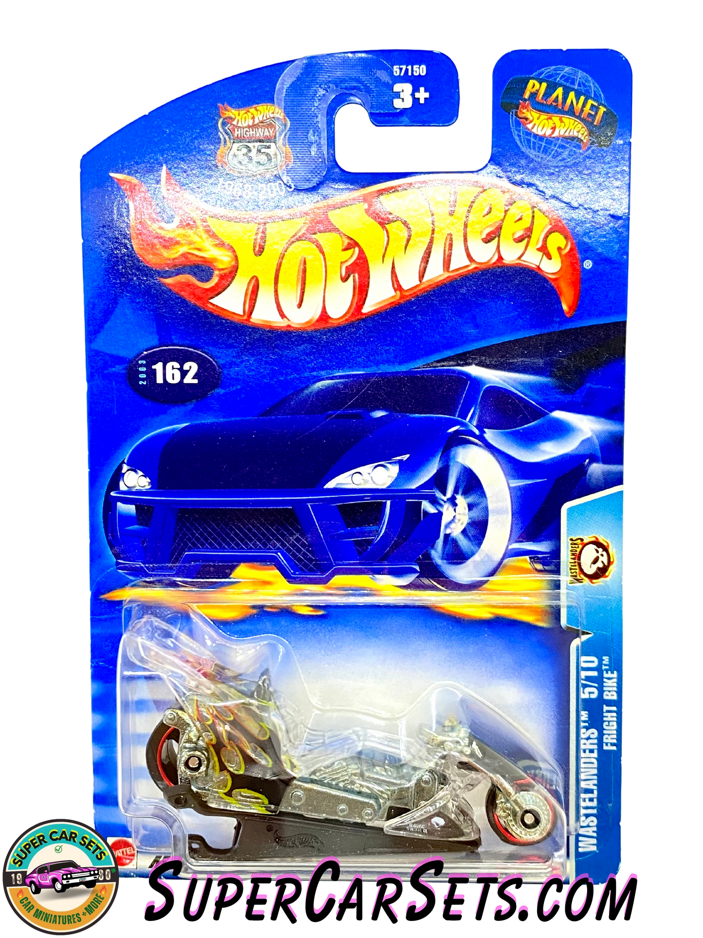 Hot Wheels (VINTAGE) (Year launched 2003) - Wastelanders (5/10) (#162) Fright Bike (card slightly bent)