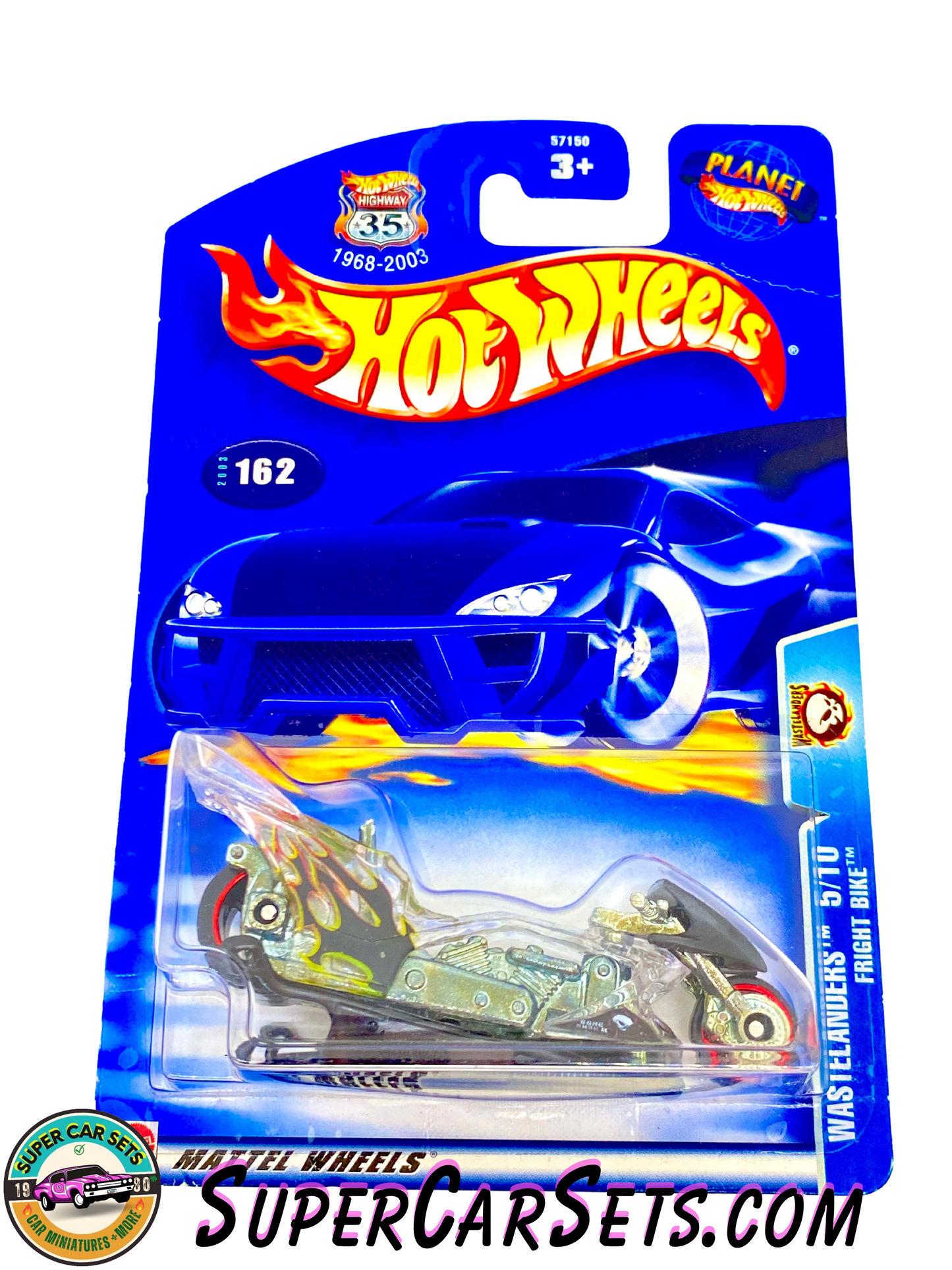 Hot Wheels (VINTAGE) (Year launched 2003) - Wastelanders (5/10) (#162) Fright Bike (card slightly bent)