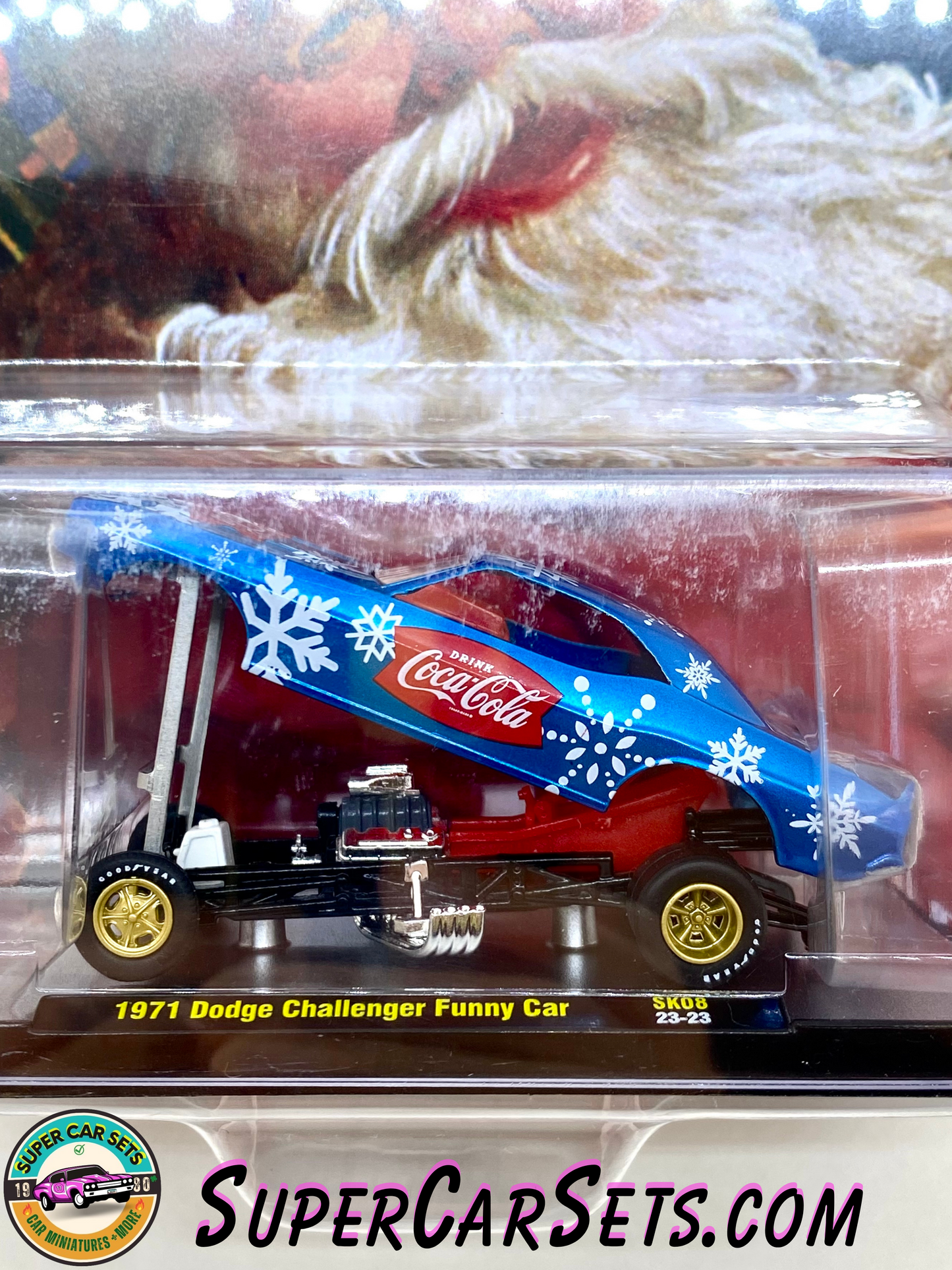 Coca-Cola Christmas 2023 - 1971 Dodge Challenger Funny Car made by M2 Machines