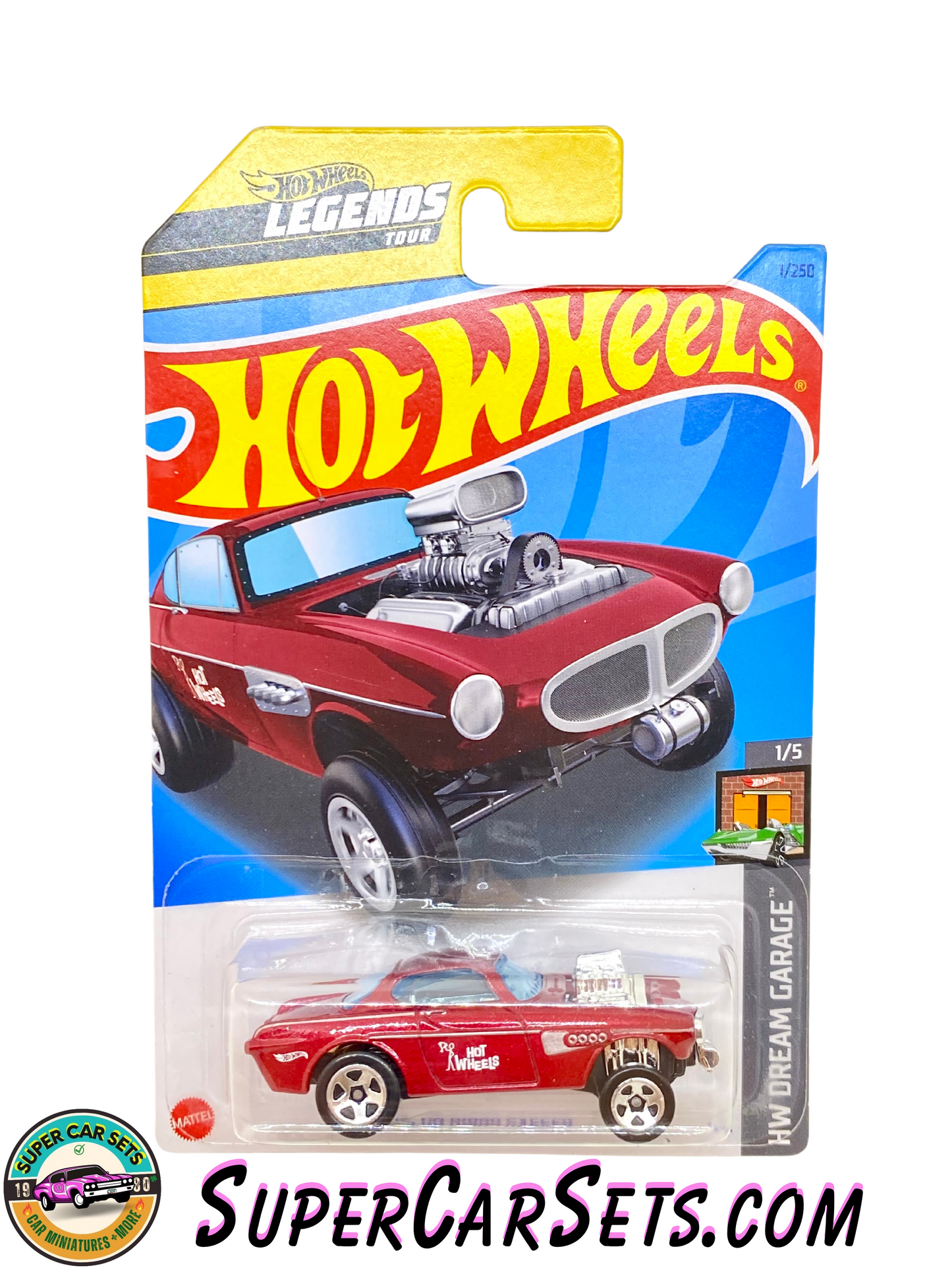 Volvo P1800 Gasser (maroon colour) - Hot Wheels HW Dream Garage - 2023 (1/5) (1/250)