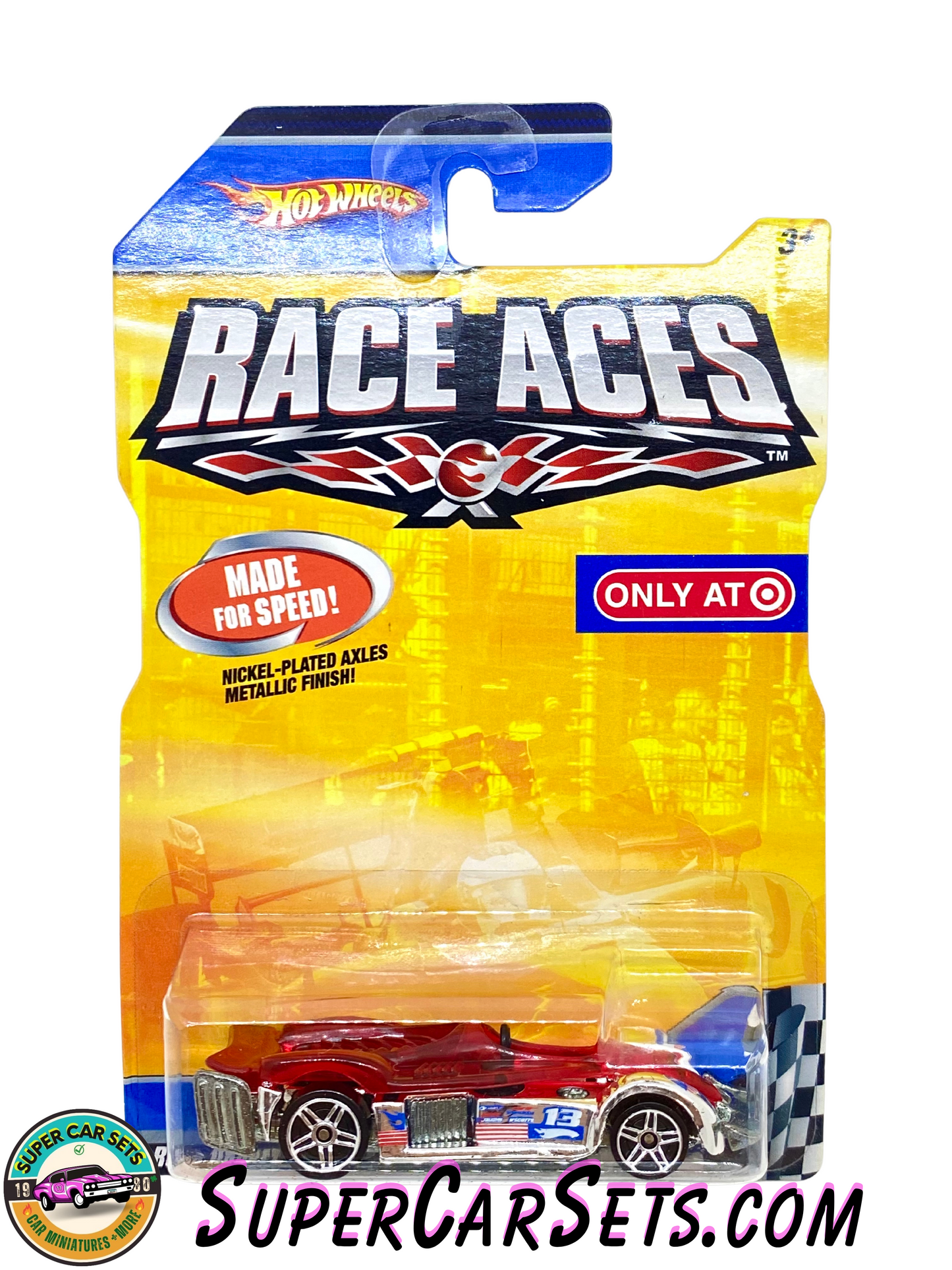 Hot Wheels Race Aces (Year launched 2008) - Road Rocket (Red colour + Chrome + #13 deco)