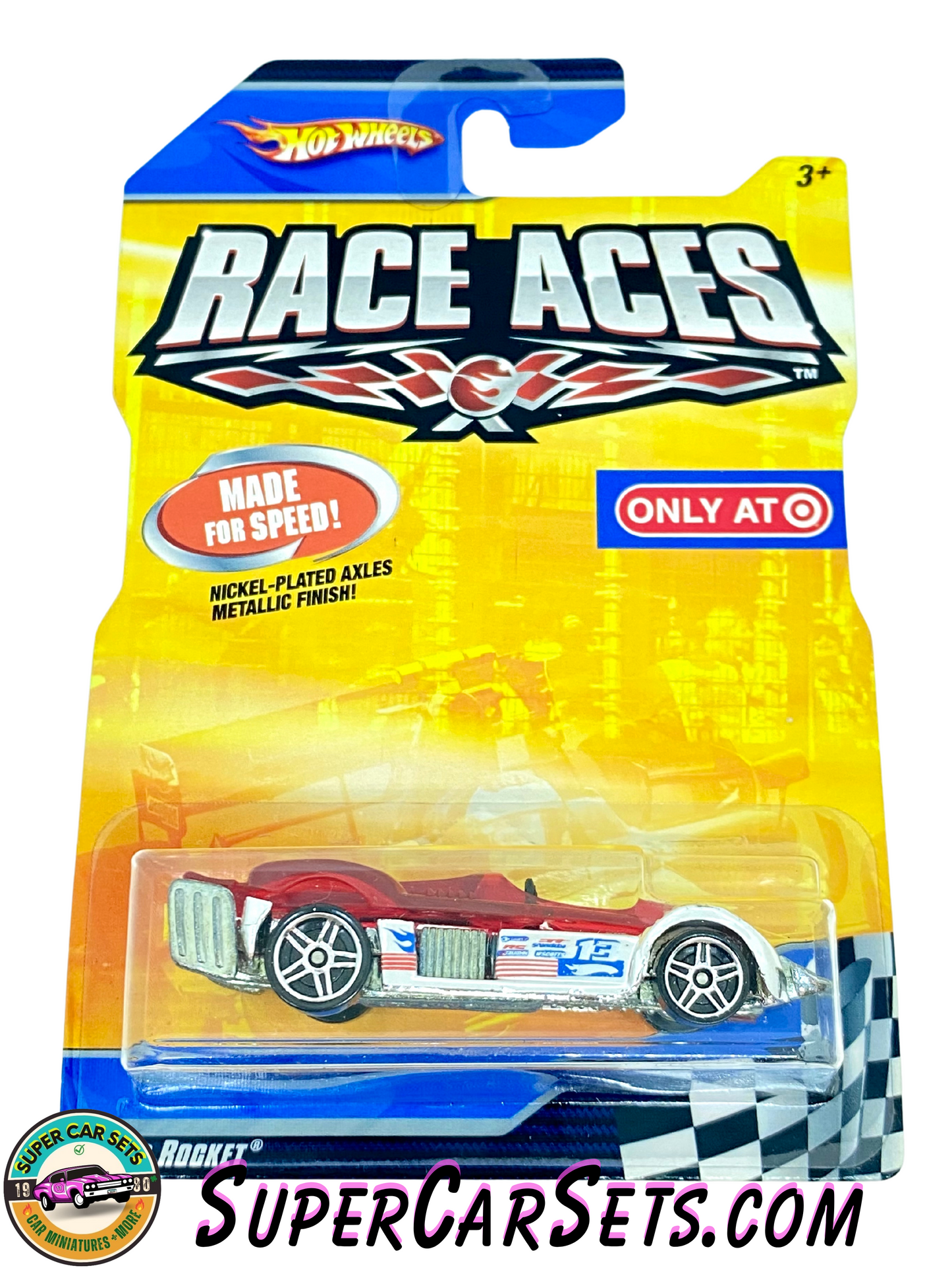 Hot Wheels Race Aces (Year launched 2008) - Road Rocket (Red colour + Chrome + #13 deco)