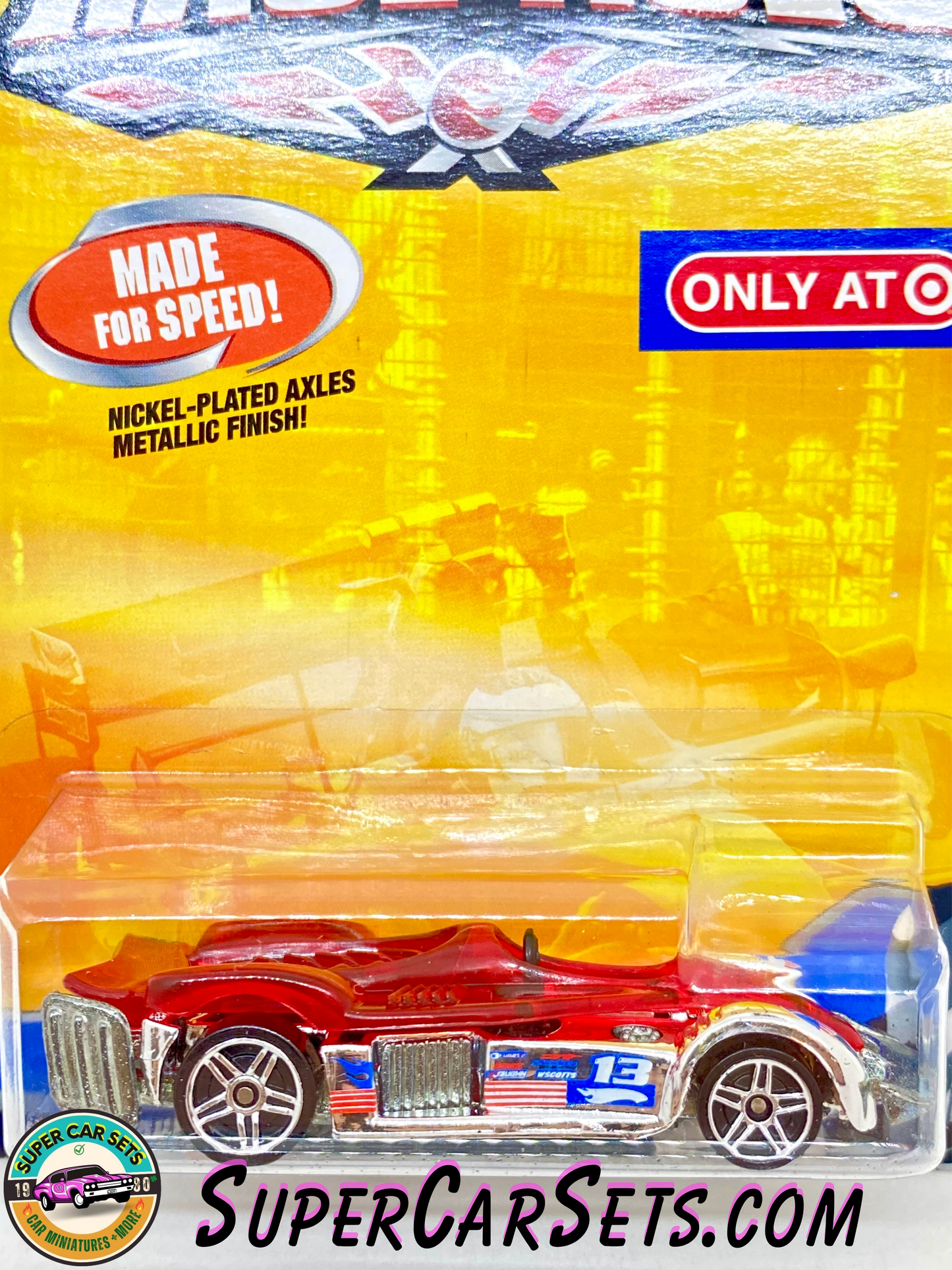 Hot Wheels Race Aces (Year launched 2008) - Road Rocket (Red colour + Chrome + #13 deco)