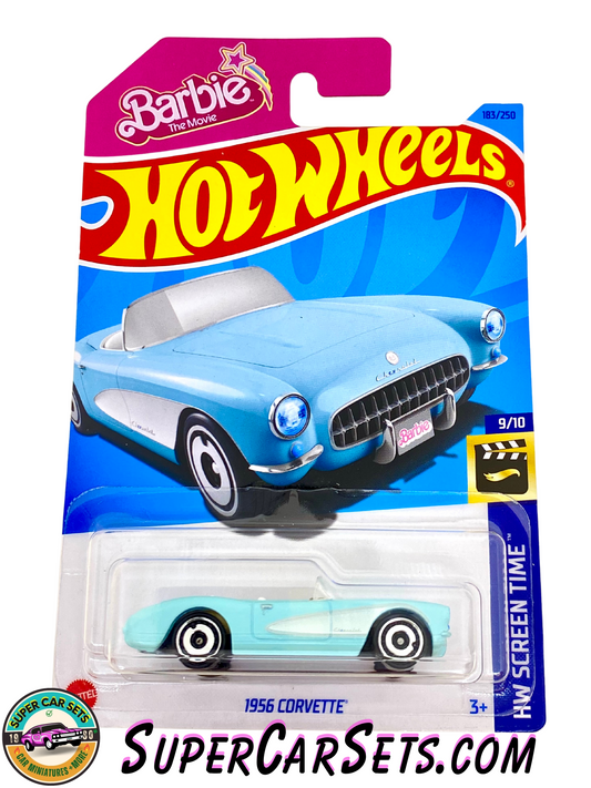 1956 Corvette (Barbie The Movie) (light blue colour) - Hot Wheels HW Screen Time 2023 (9/10)