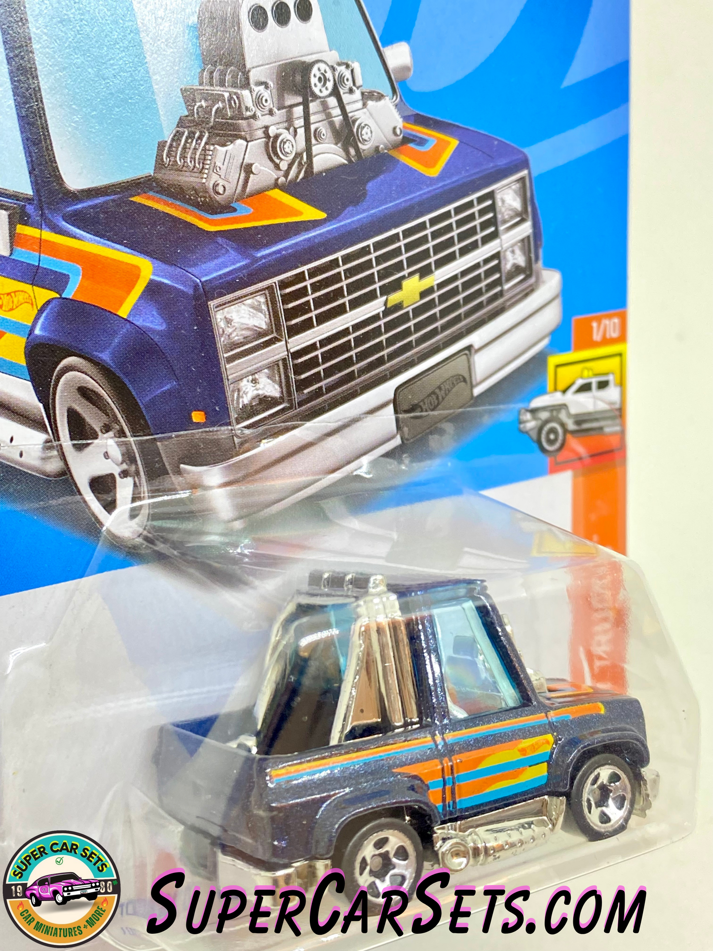 Toon’d ’83 Chevy Silverado (dark blue colour) - Hot Wheels HW Hot Trucks - 2023 (1/10)