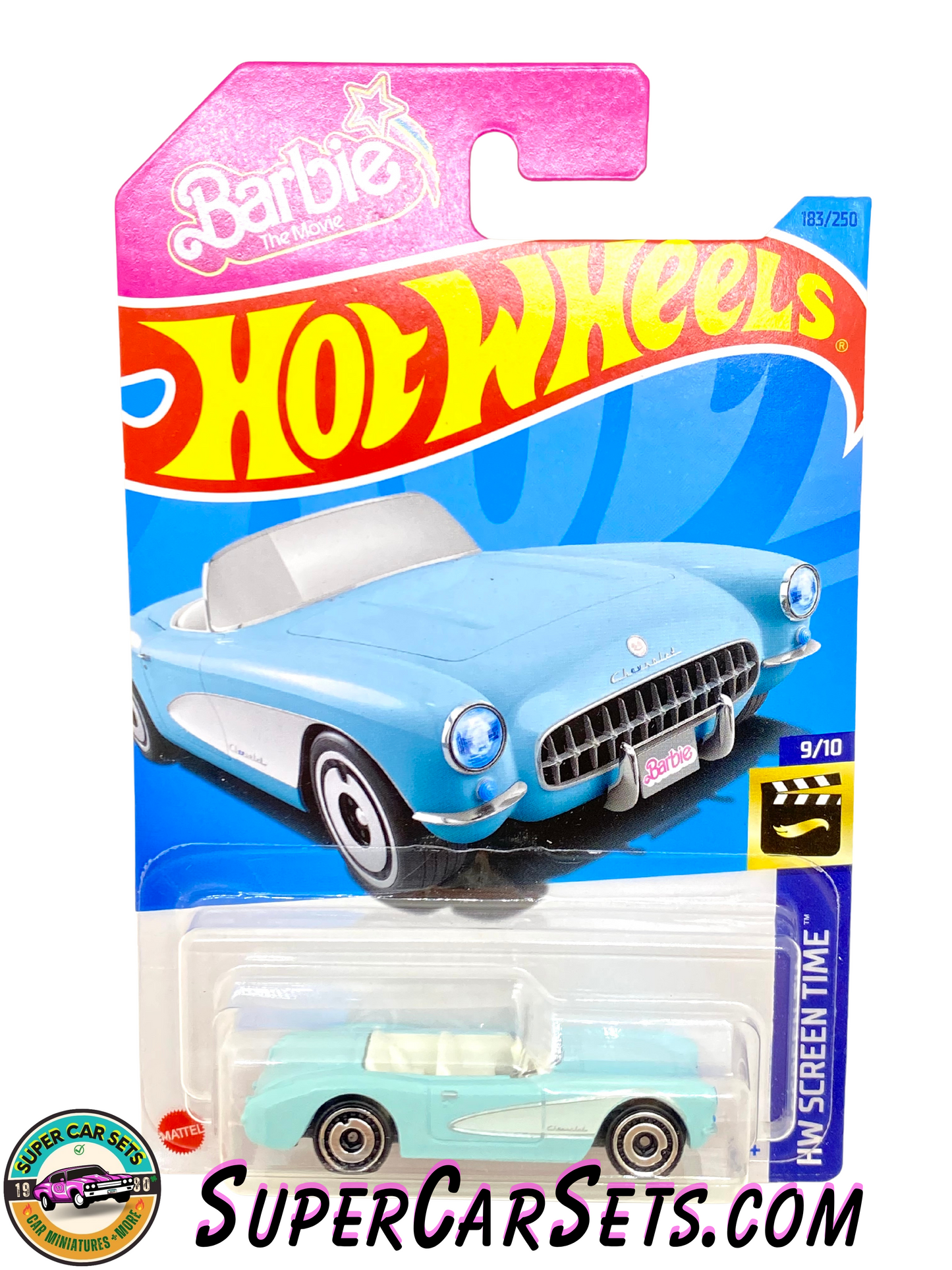 1956 Corvette (Barbie The Movie) (light blue colour) - Hot Wheels HW Screen Time 2023 (9/10)