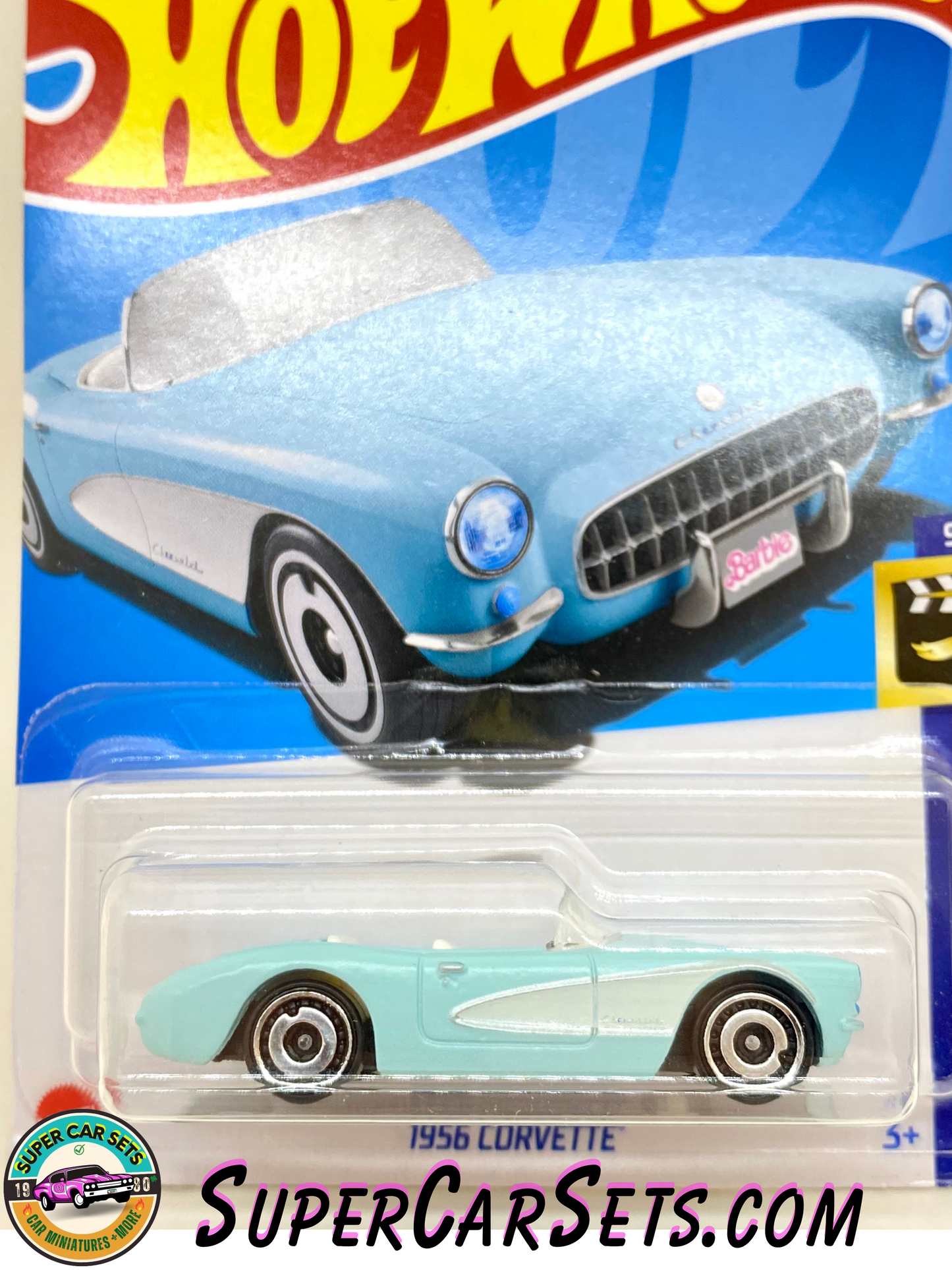 1956 Corvette (Barbie The Movie) (light blue colour) - Hot Wheels HW Screen Time 2023 (9/10)