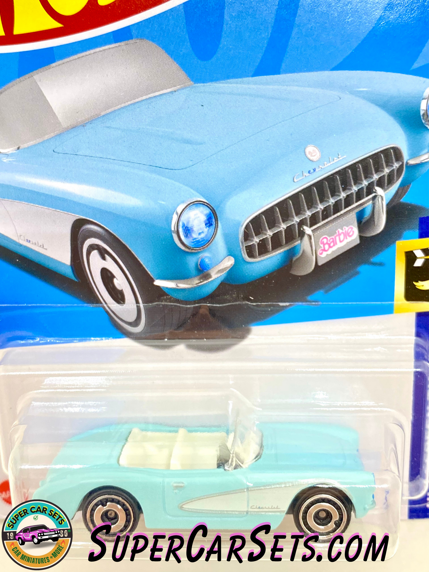 1956 Corvette (Barbie The Movie) (light blue colour) - Hot Wheels HW Screen Time 2023 (9/10)