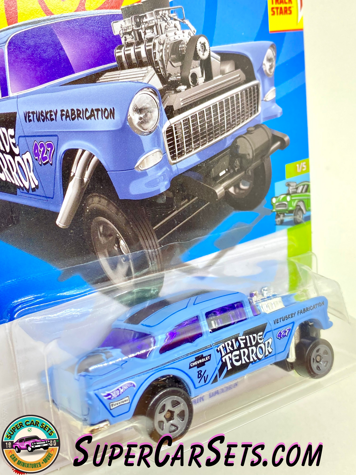 55 Chevy Bel Air Gasser (light blue colour) - Hot Wheels HW Gassers - 2023 (1/5) (110/250)