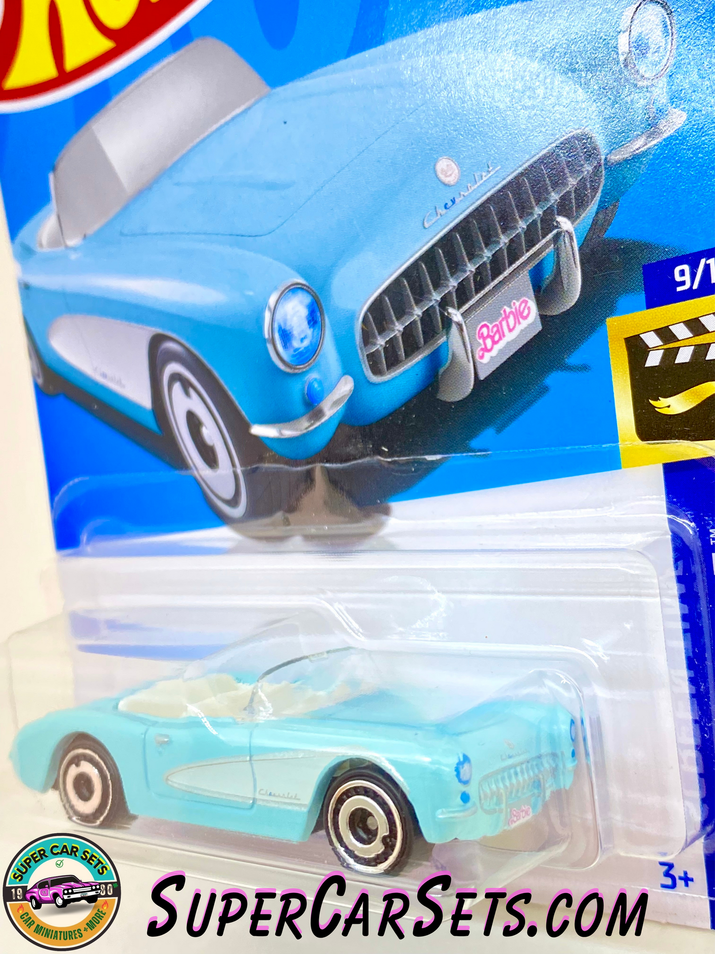 1956 Corvette (Barbie The Movie) (light blue colour) - Hot Wheels HW Screen Time 2023 (9/10)