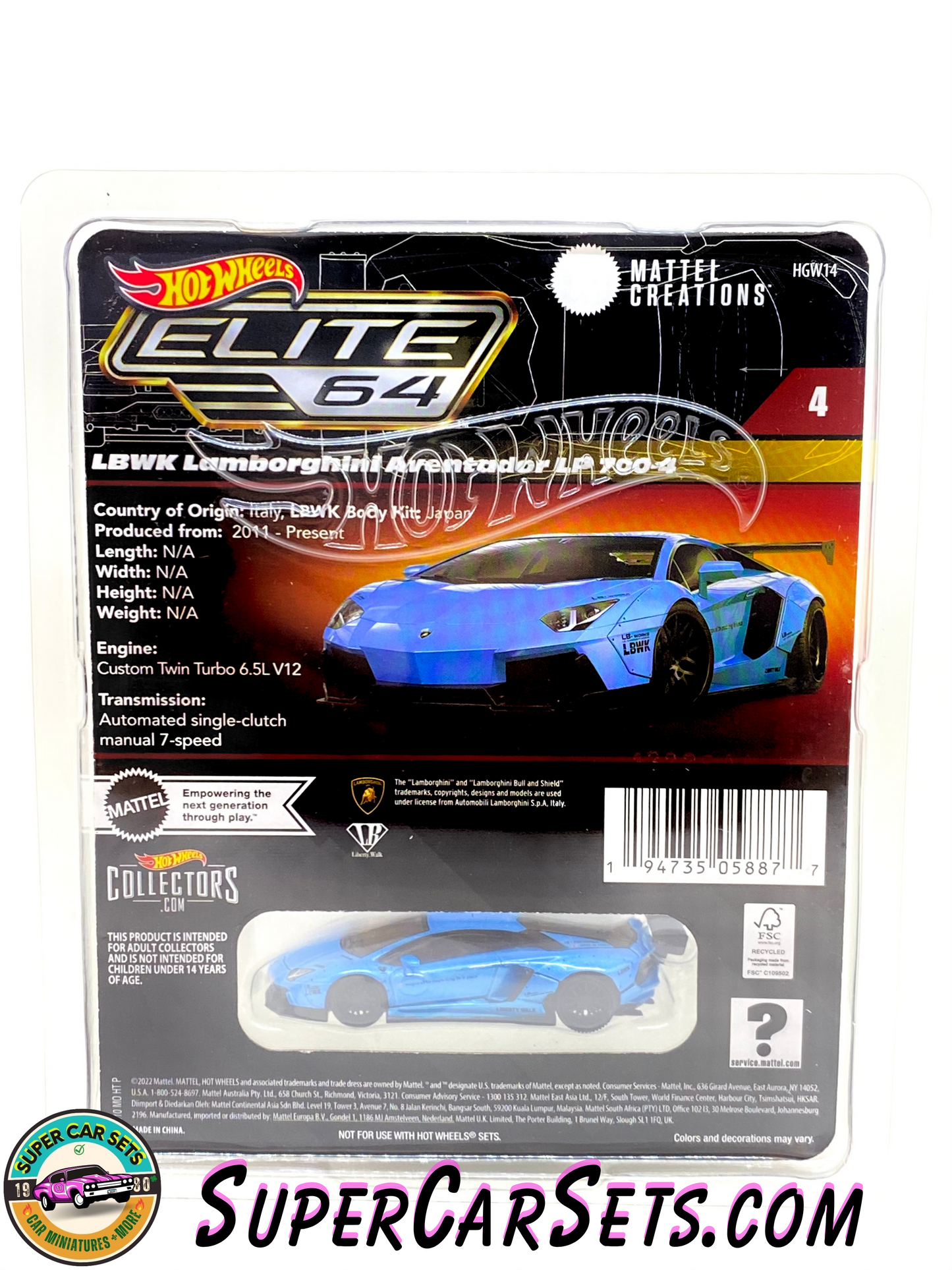 HWC Elite 64 Series LBWK Lamborghini Aventador LP 700-4