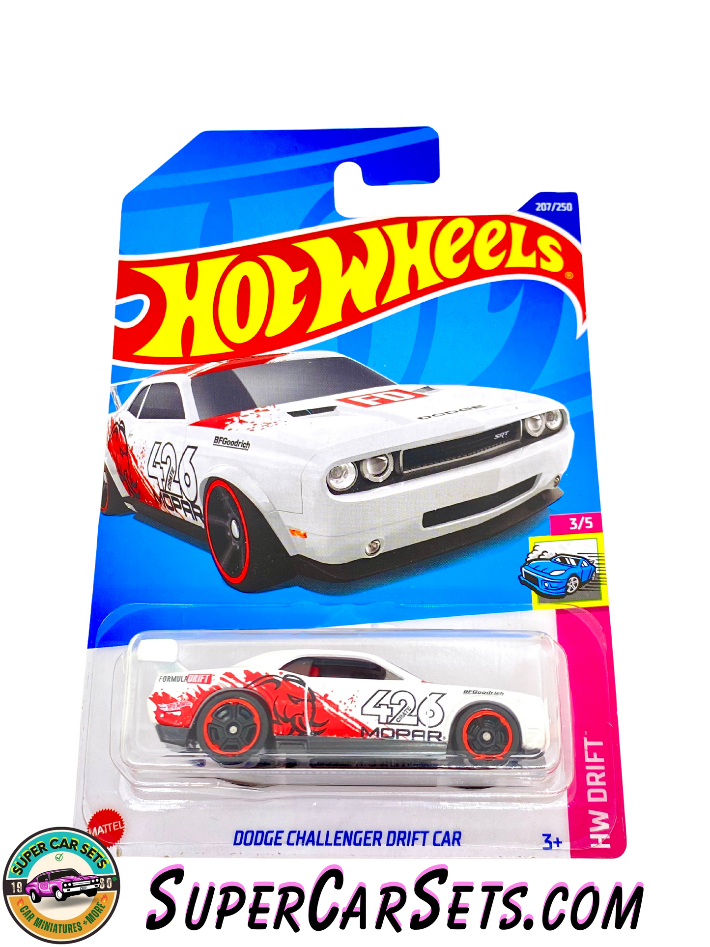 Dodge Challenger Drift Car (card slightly damaged) - Hot Wheels HW Drift - 2022 (3/5) (207/250)