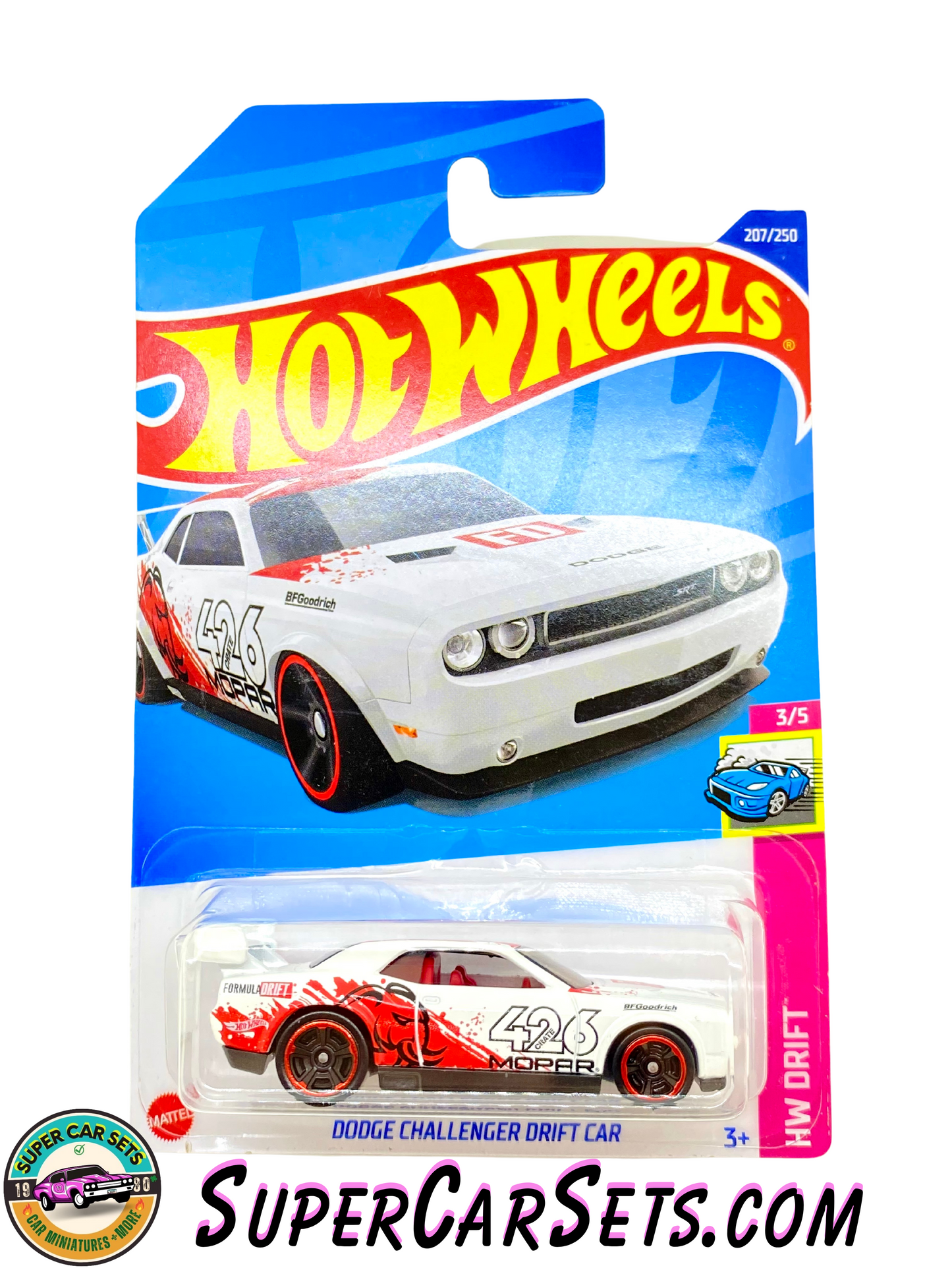 Dodge Challenger Drift Car (card slightly damaged) - Hot Wheels HW Drift - 2022 (3/5) (207/250)