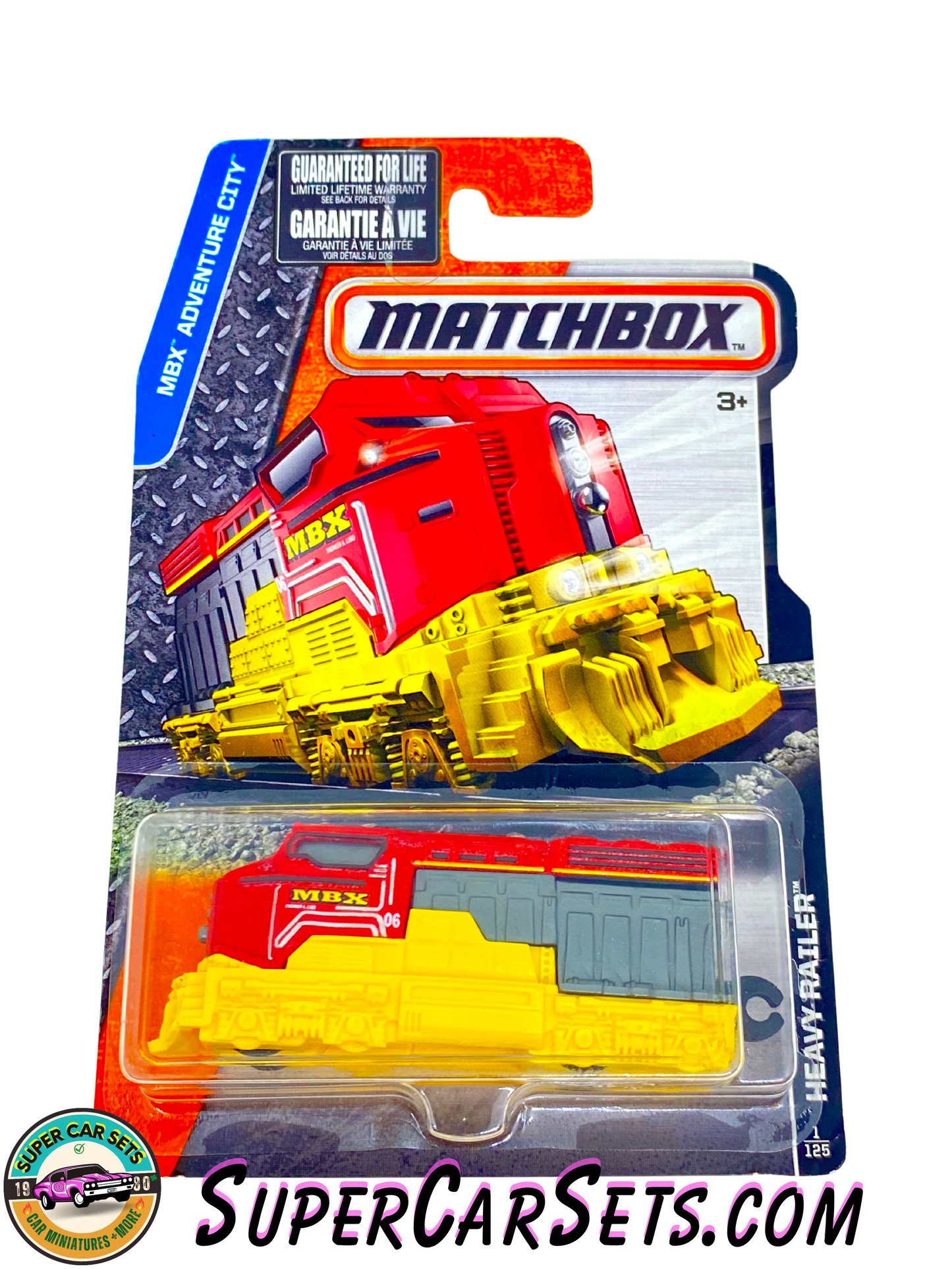 MBX Adventure City - Heavy Railer (1/125) (DJV30) (Year launched 2016) (cracked card) - Matchbox